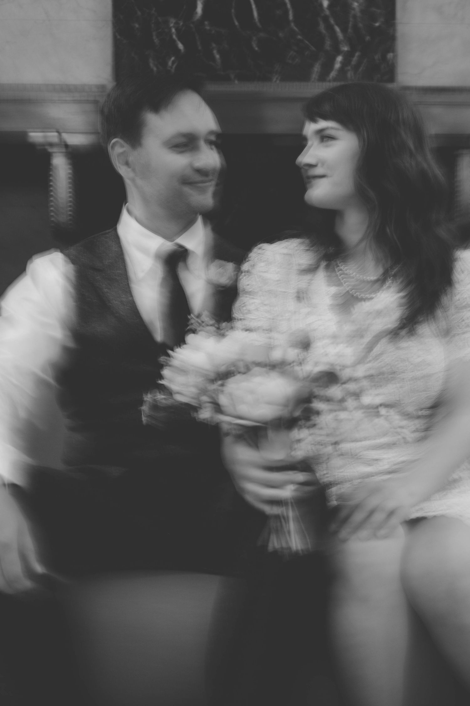 Couple waiting to get married at City Hall, Manhattan