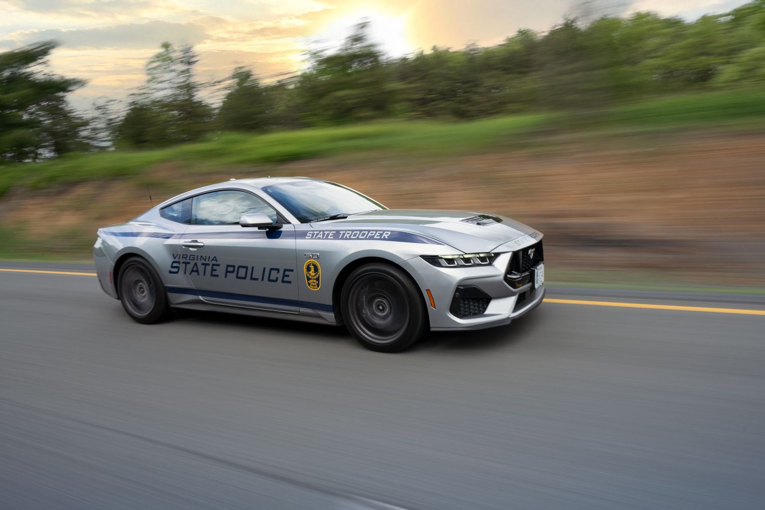 Professional photography of a Virginia State Police Mustang patrol vehicle by Joseph Paul Media
