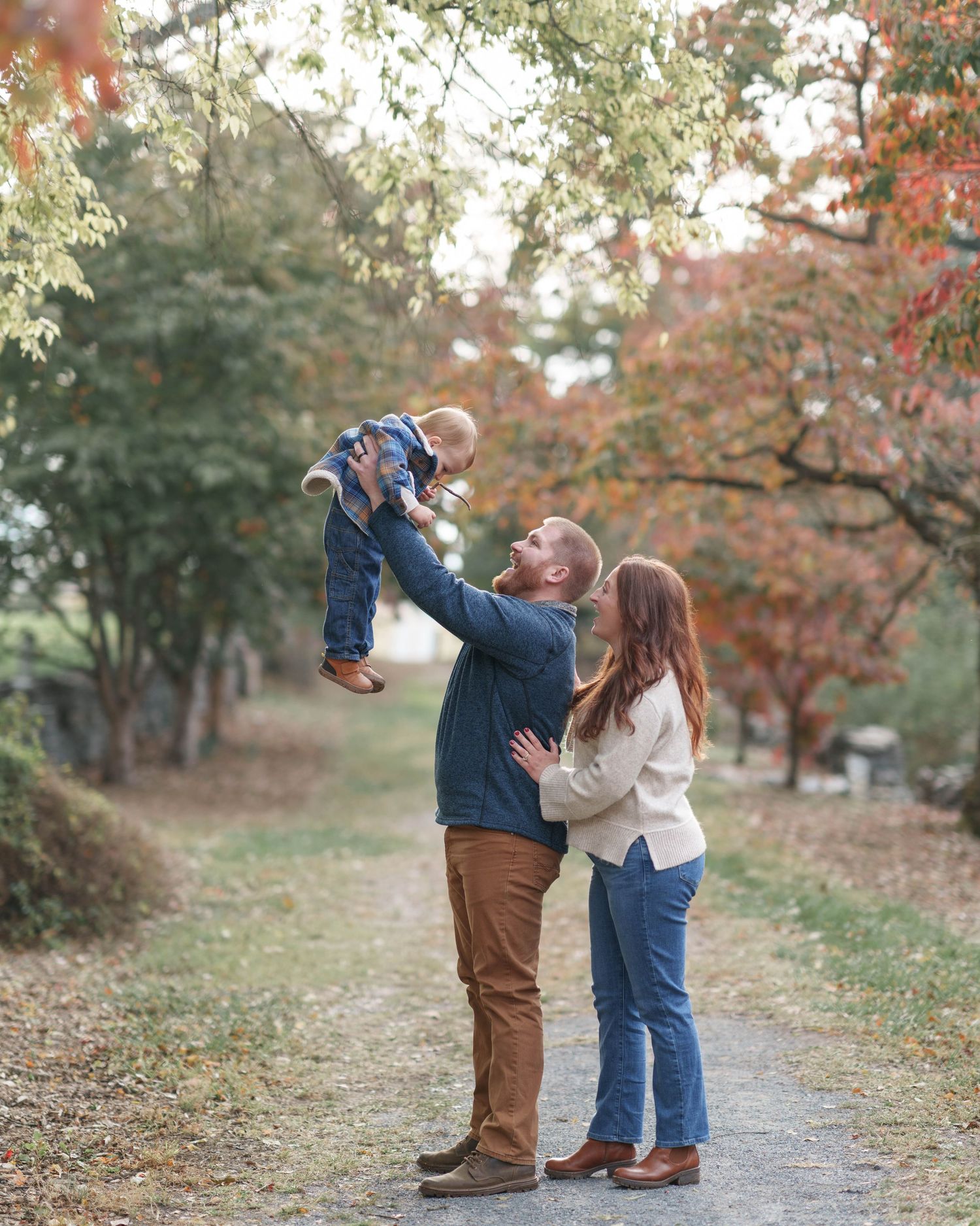 Timeless lifestyle family portrait photographed at Blandy Experimental Farm in Northern Virginia