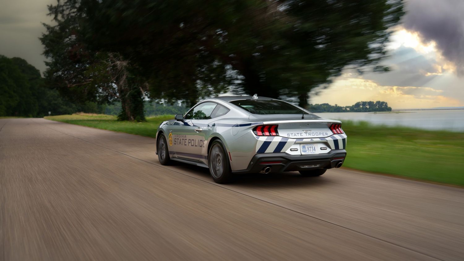 Professional photography of a Virginia State Police Mustang patrol vehicle by Joseph Paul Media