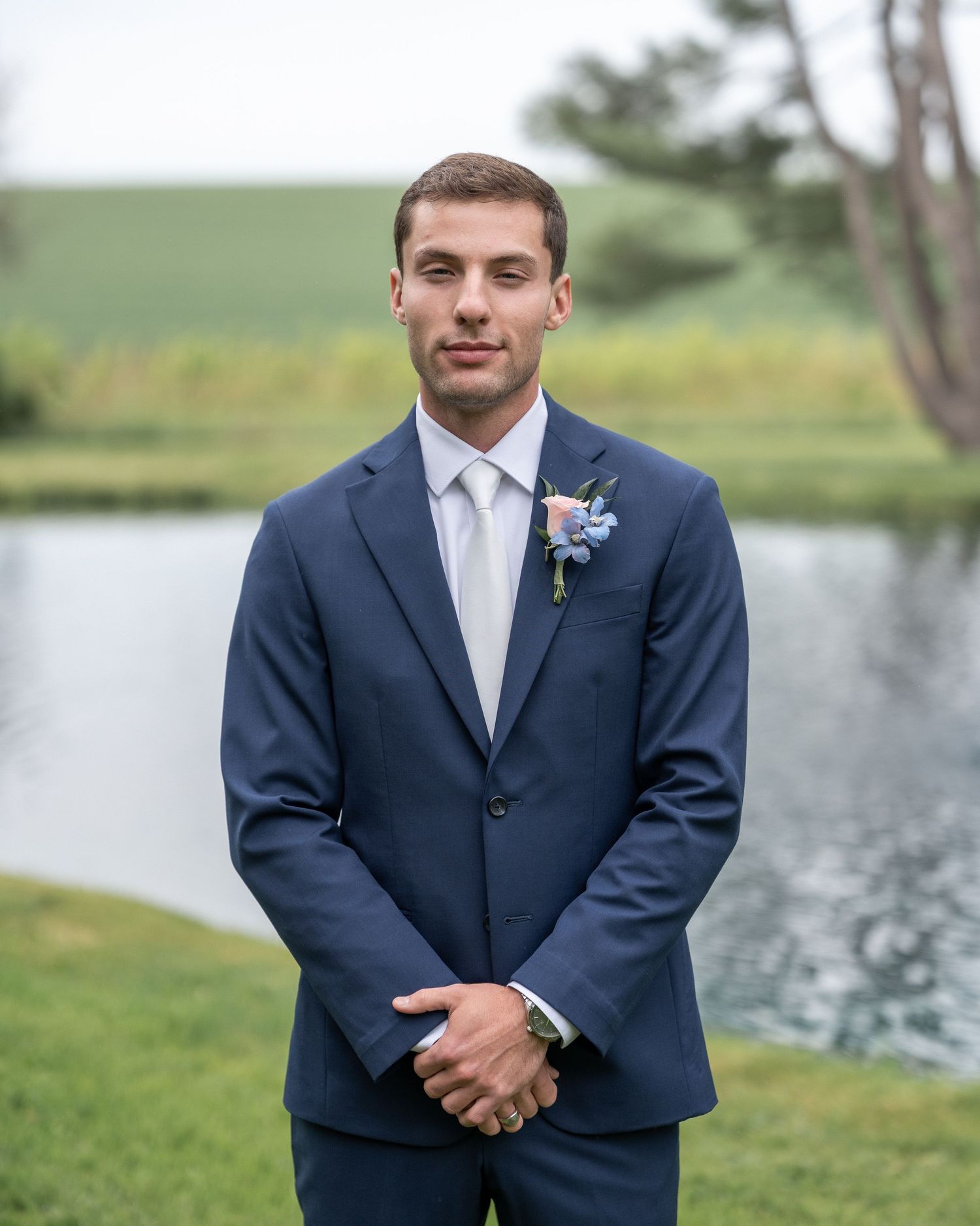 Classic groom portrait at Christian Royer House in Westminster, Maryland
