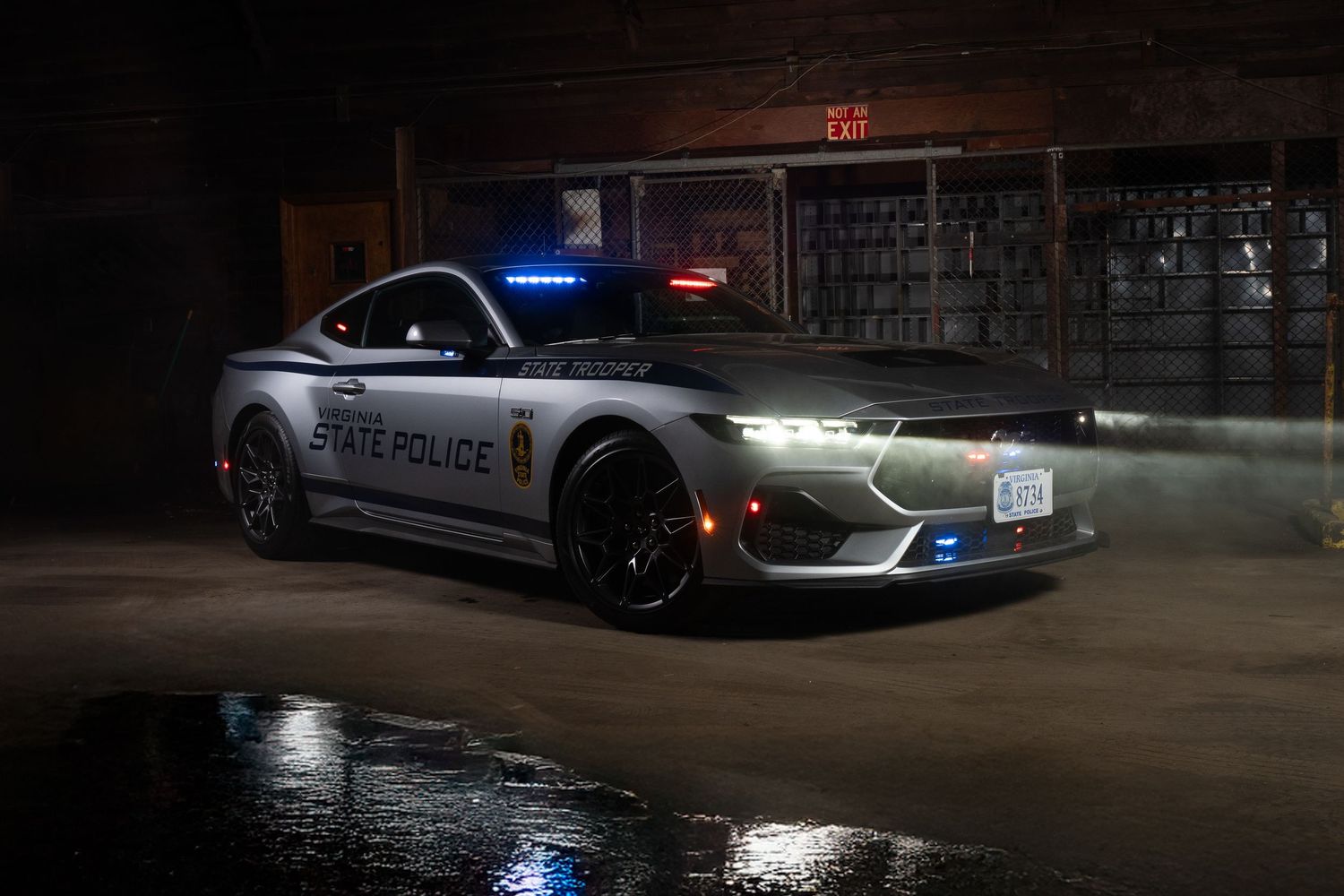 Professional photography of a Virginia State Police Mustang patrol vehicle by Joseph Paul Media