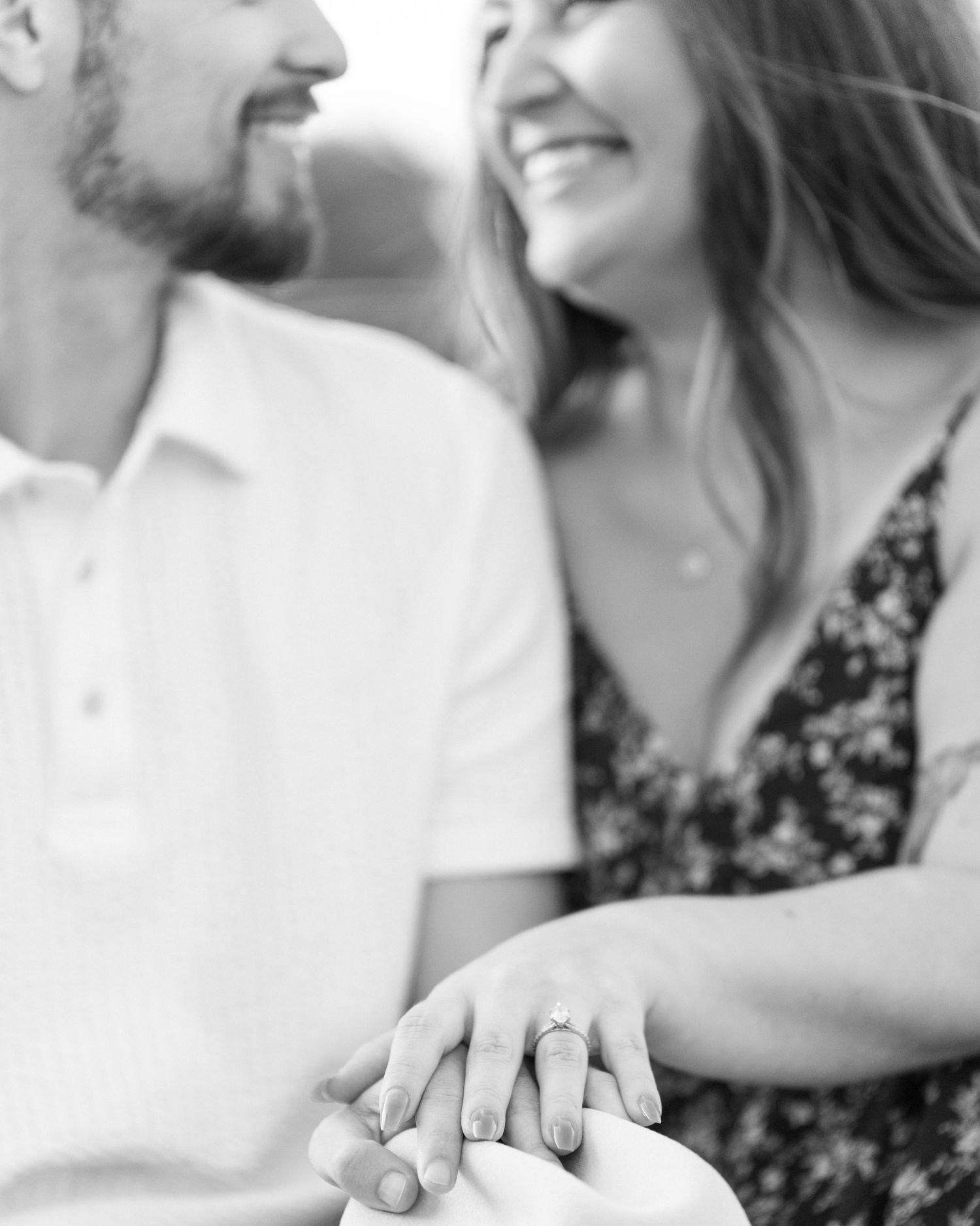 Outdoor engagement portraits showcasing connection and joy in Northern VA