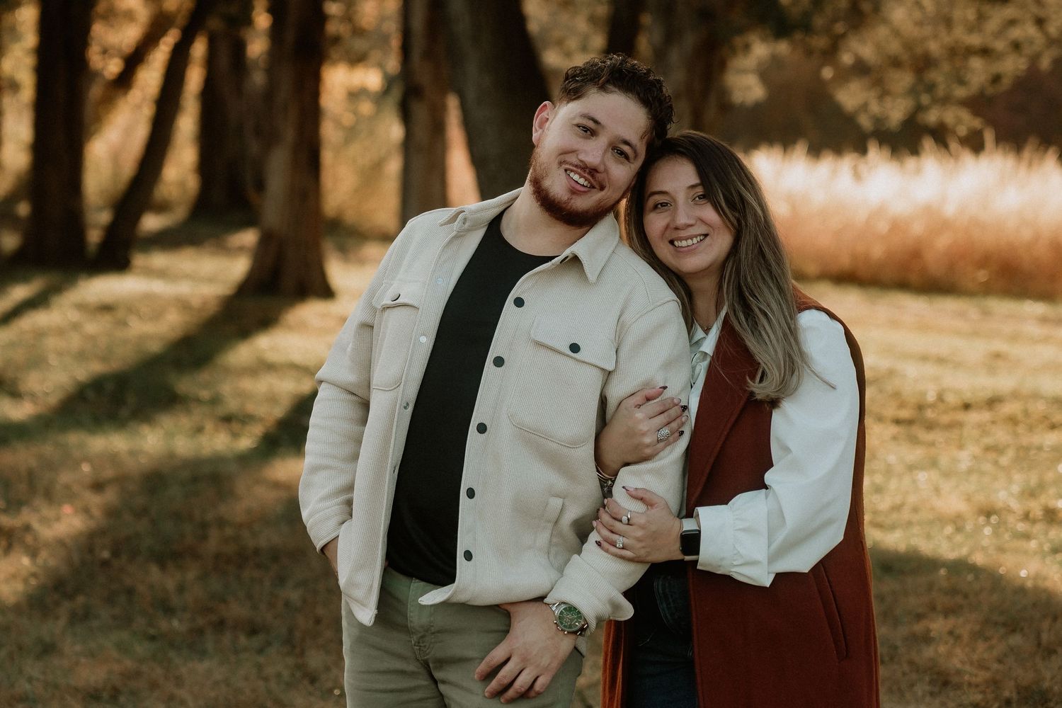 couple portrait at golden hour in Manassas battlefield