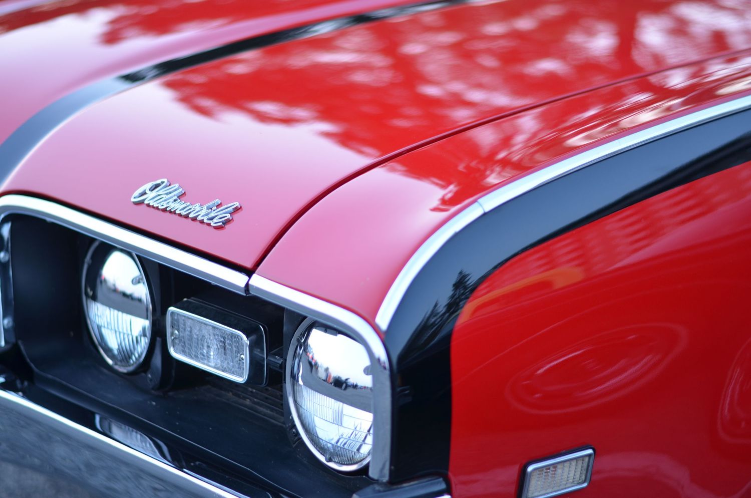 photo of an old car at a car show