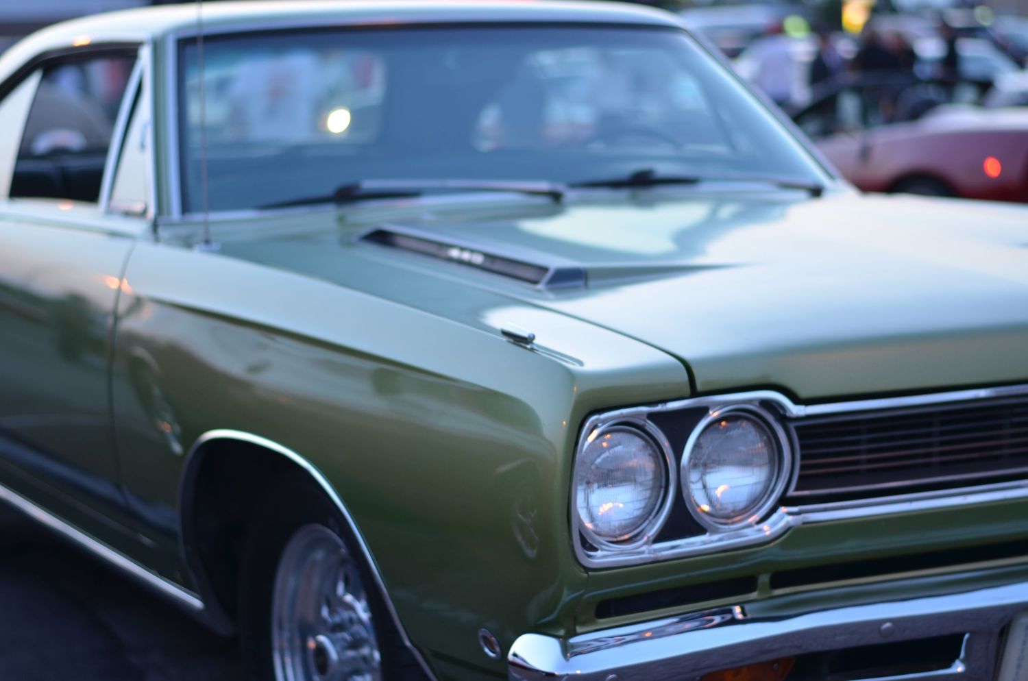 photo of an old car at a car show