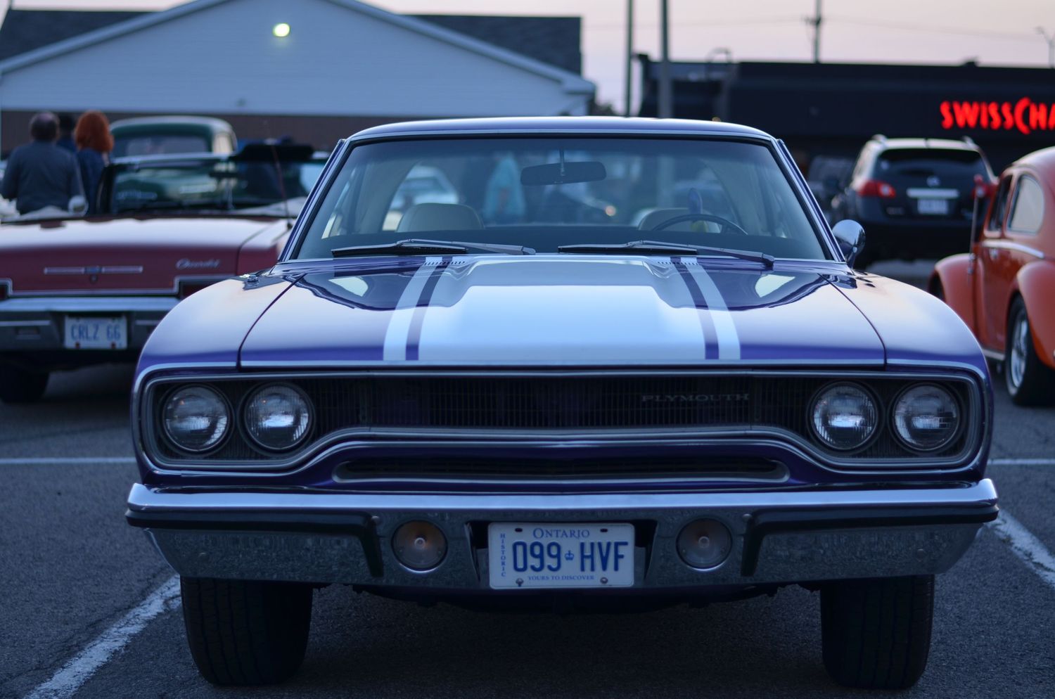 photo of an old car at a car show