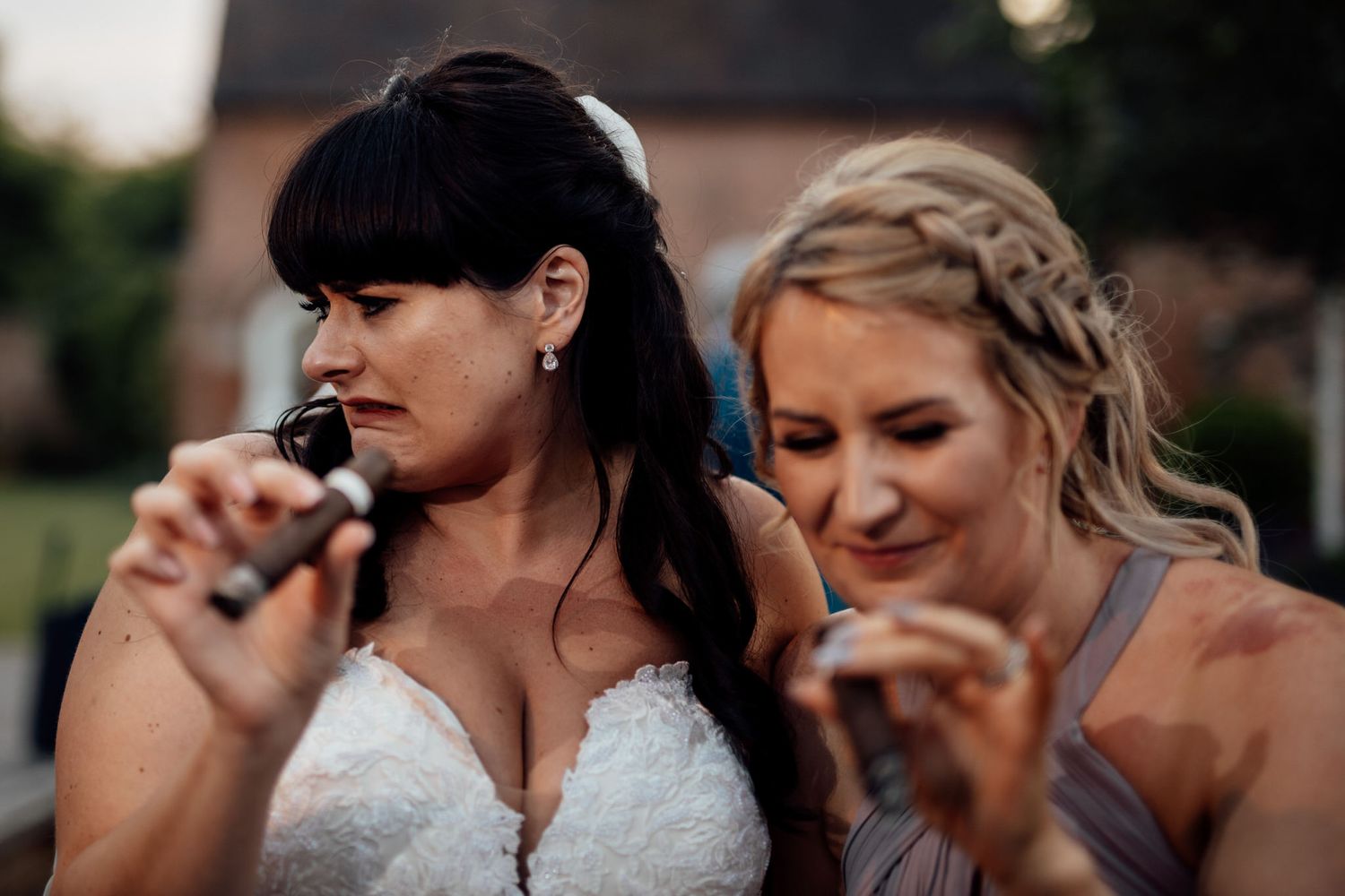 bride smoking a cigar