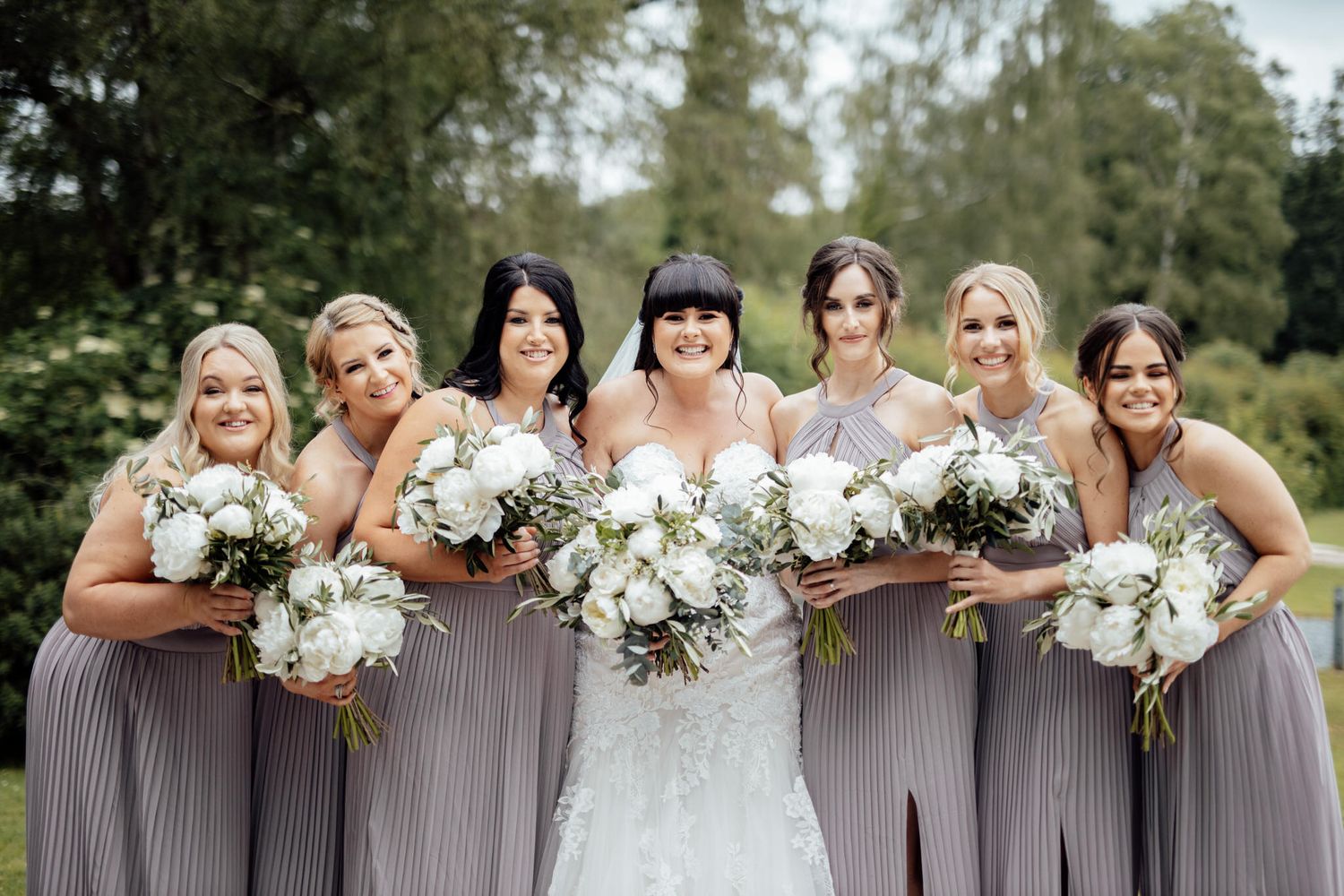 Bride and bridesmaids at Alrewas Hayes