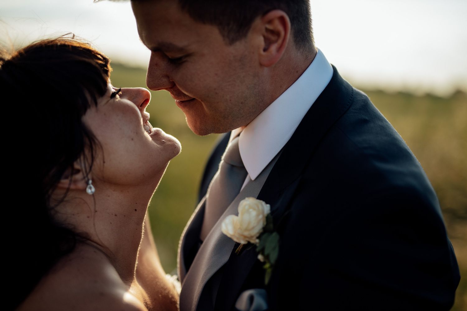 married couple kissing