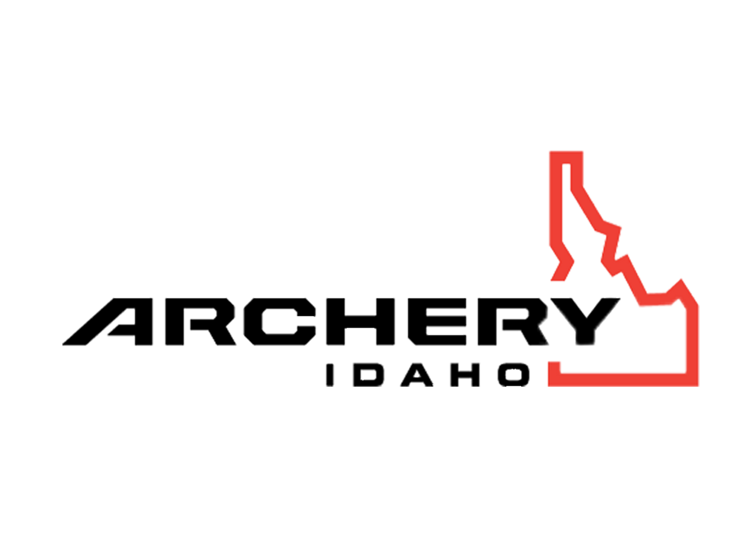 Modern archery equipment company logo with Idaho state outline.