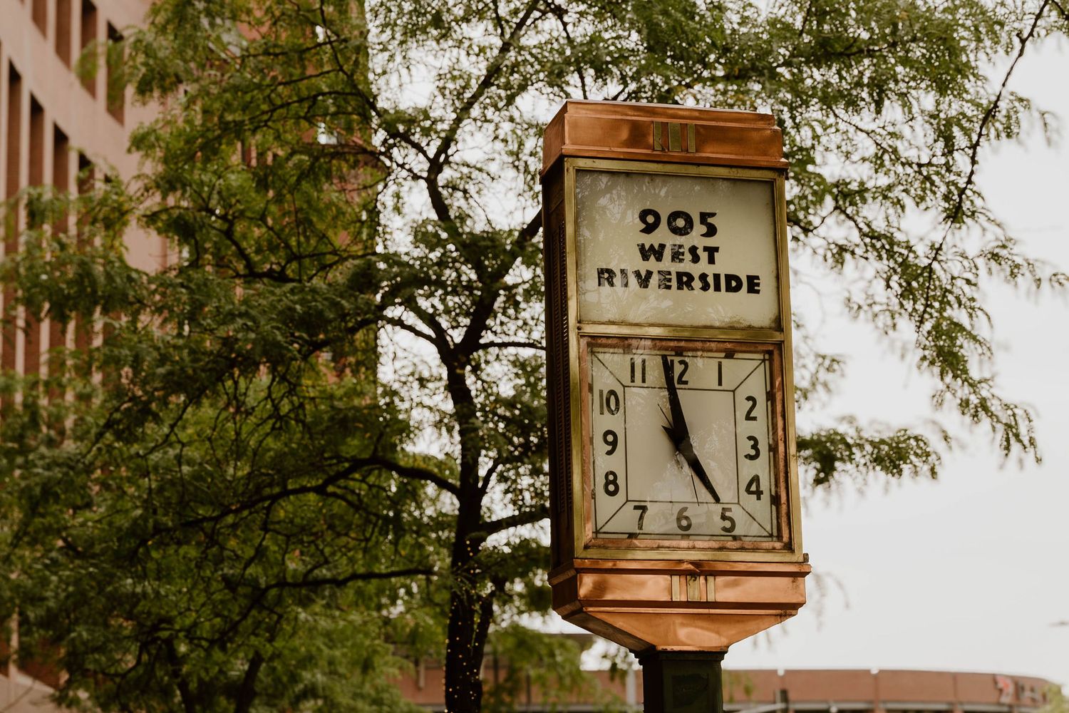 Exterior view of the historic building at 905 West Riverside Avenue, home to Everwild Collective Studio in Downtown Spokane.