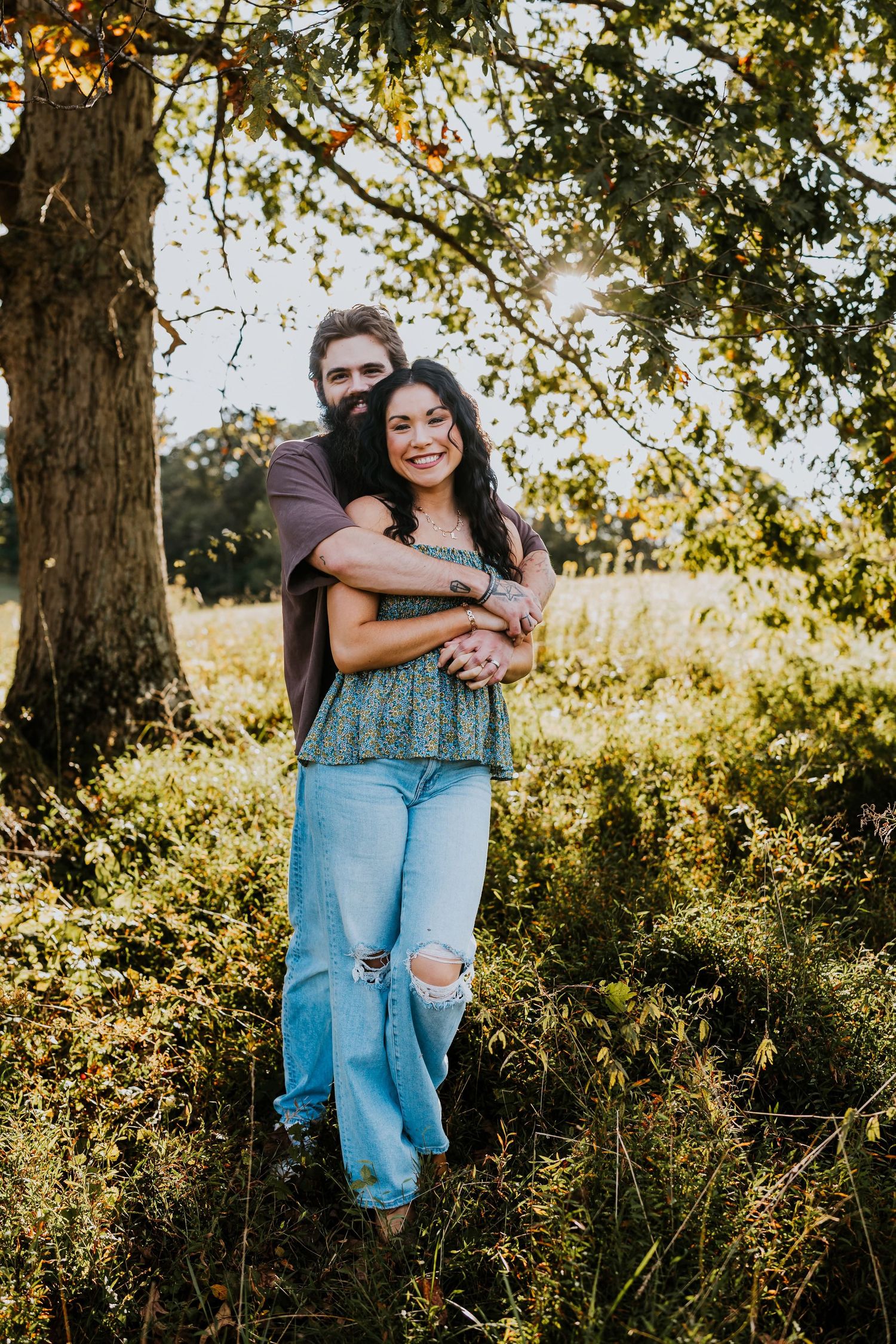 Couples session with beautiful greenery