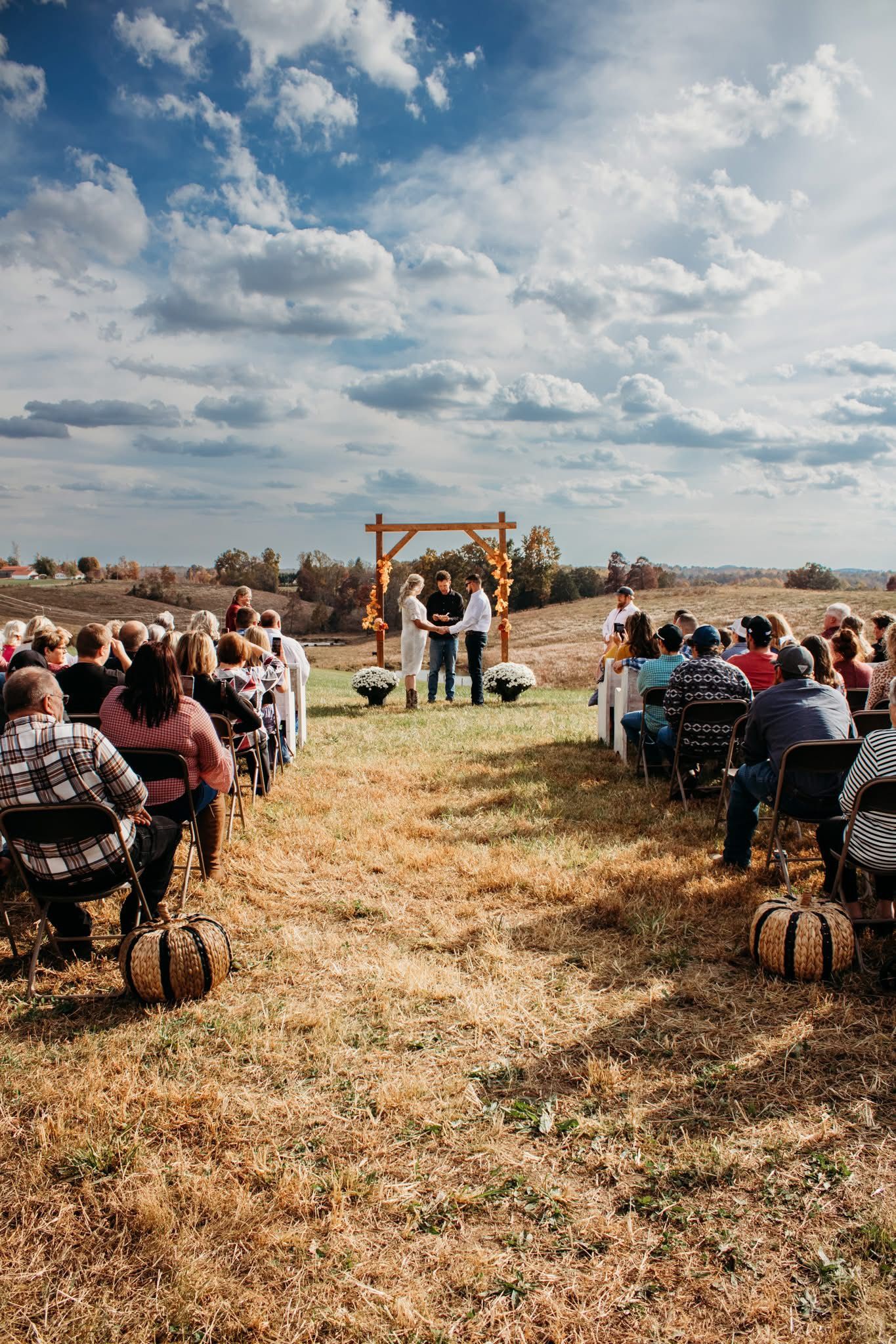 Wedding with midday sun
