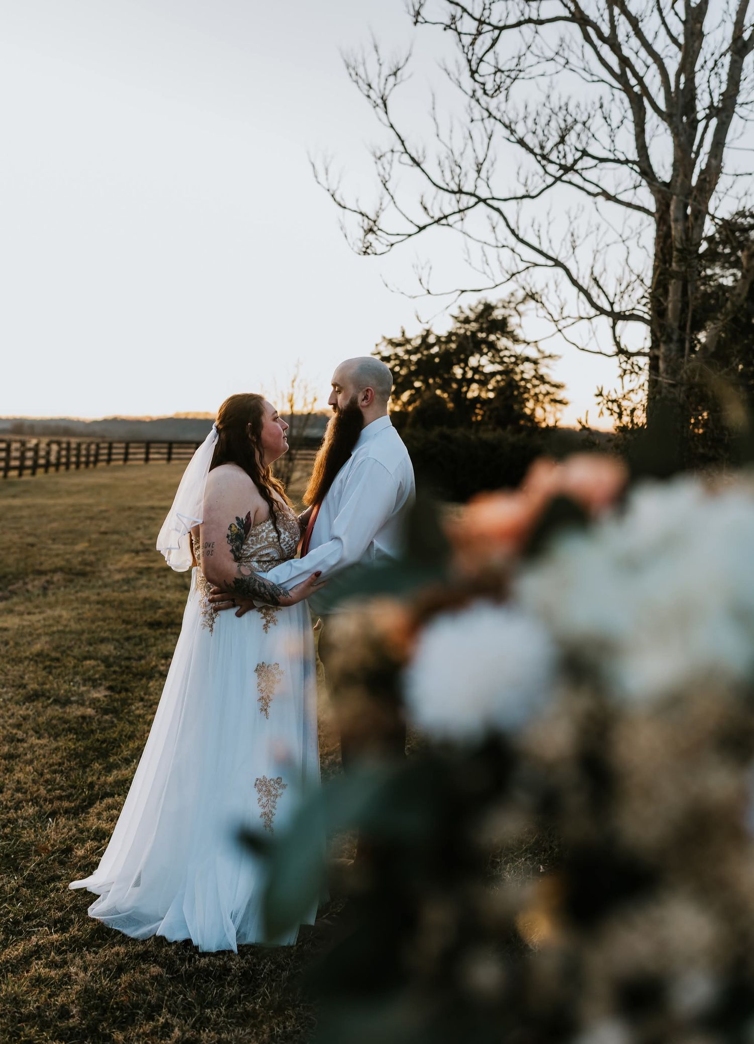Wedding at Arcadia Farms, sunset