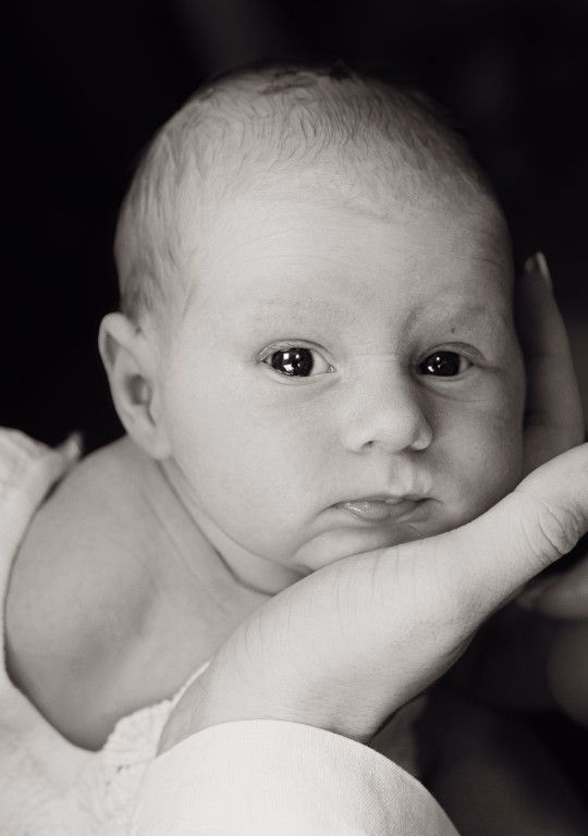 Timeless black and white newborn portrait captured in Cwmbran by Sarah Cullen