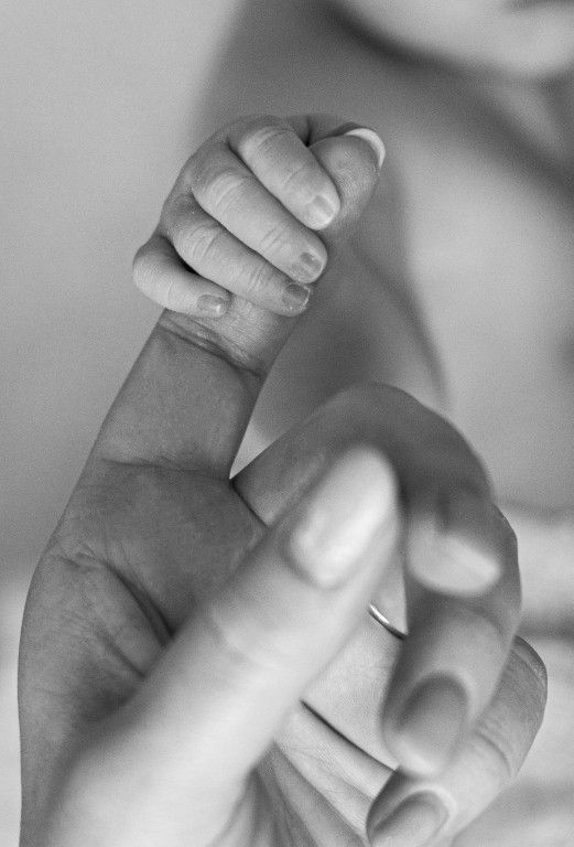 Soft and dreamy black and white baby portrait in Cardiff by Sarah Cullen