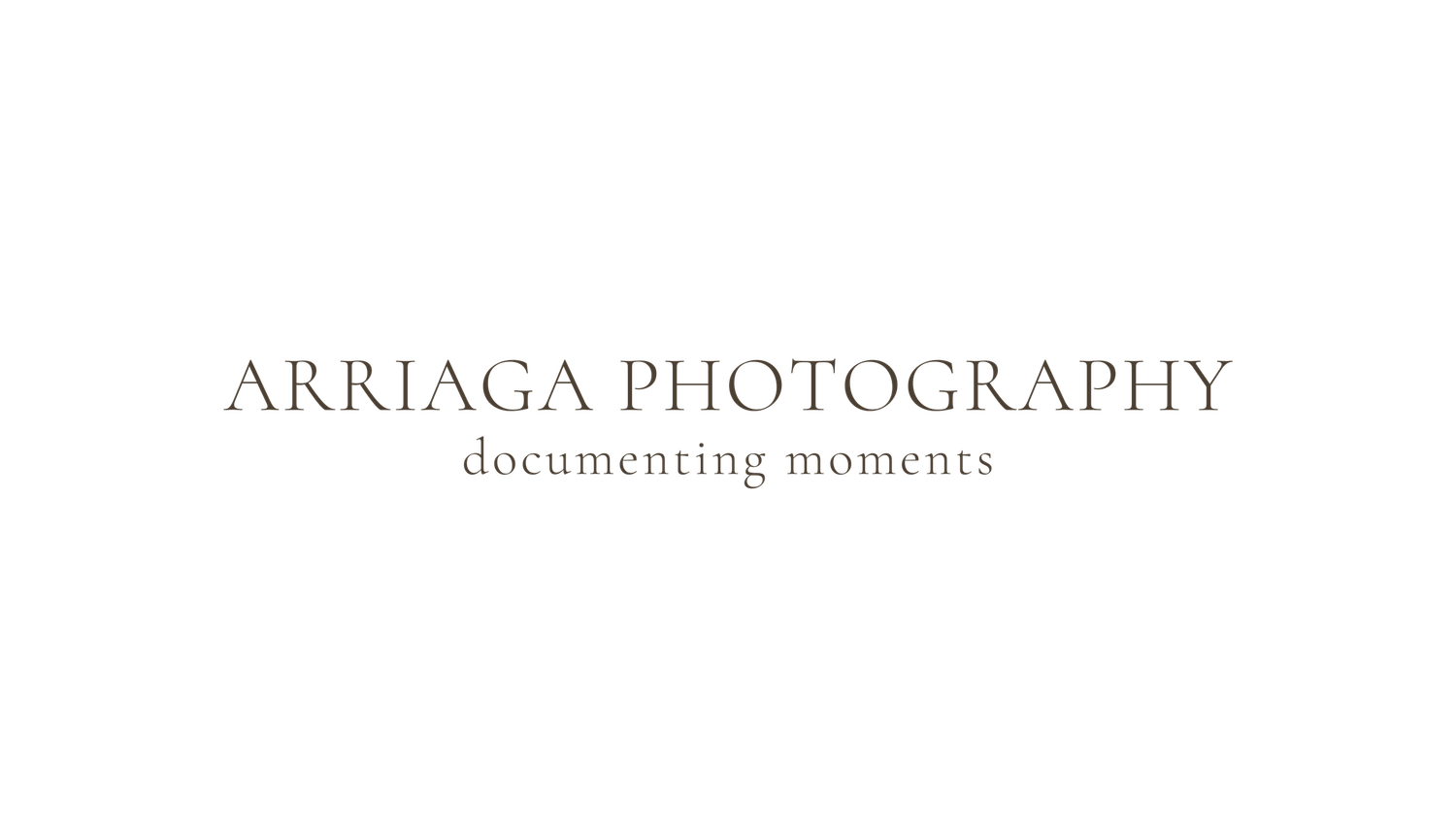 Arriaga Photography logo with tagline documenting moments in elegant minimalist design.