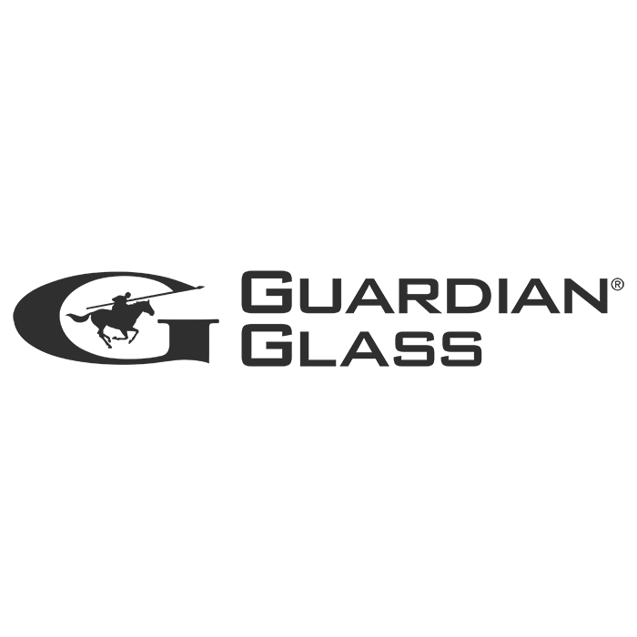 Guardian Glass company logo with horse racing icon.