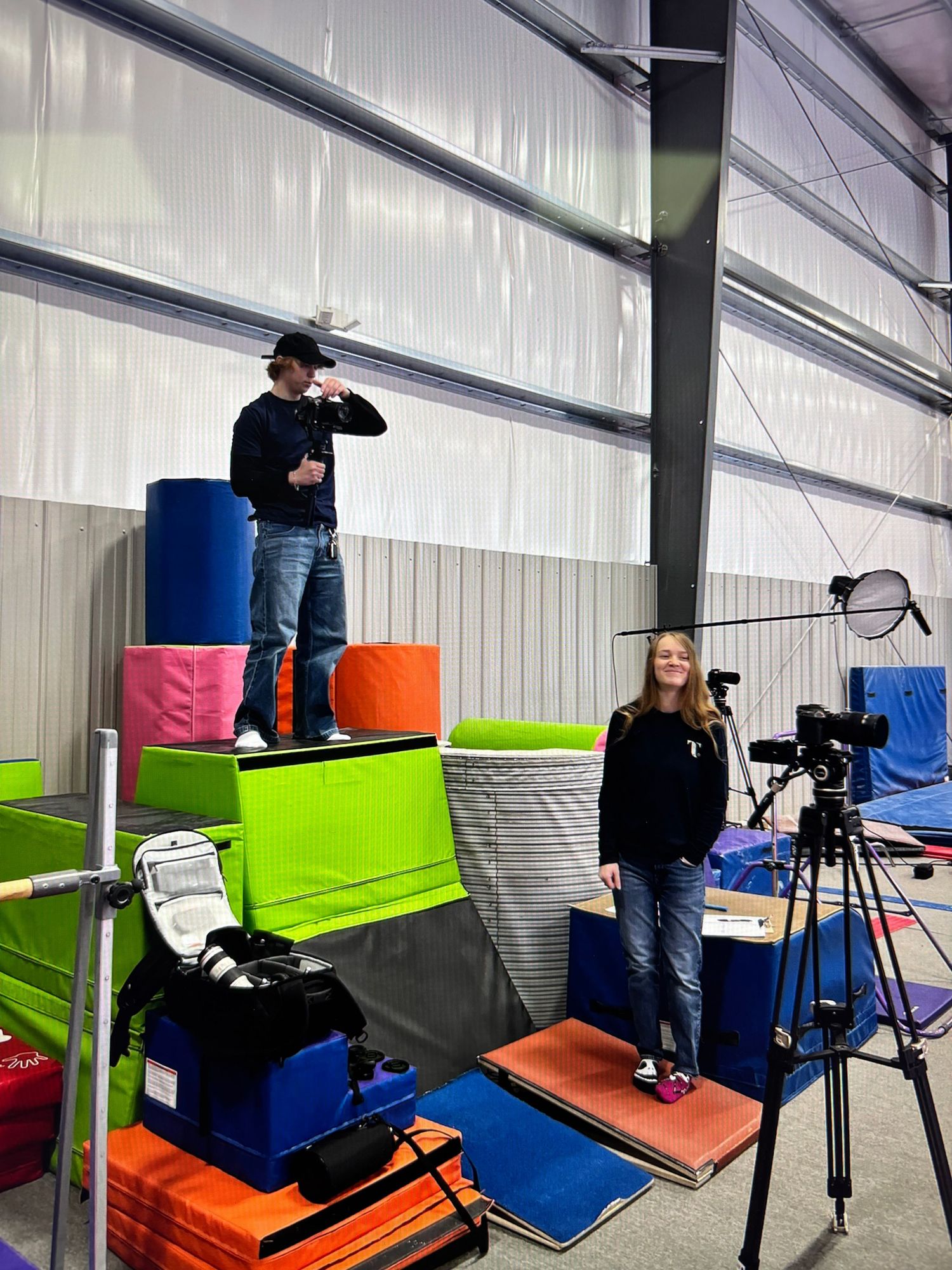 on a film set, funny