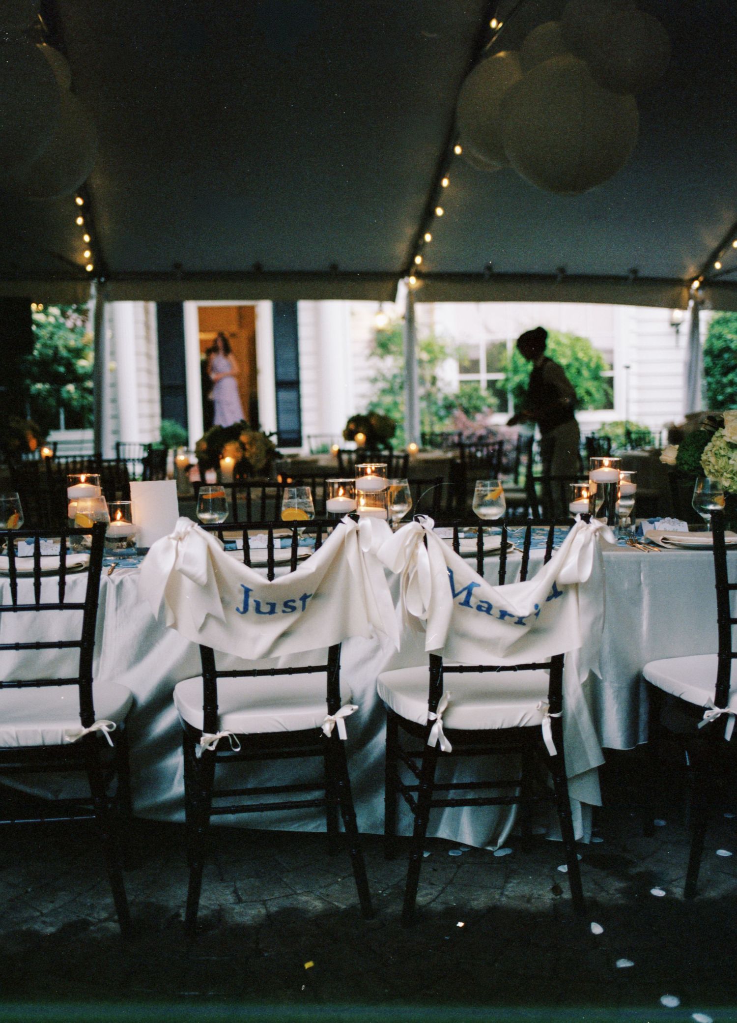 Elegant wedding reception tent with 
