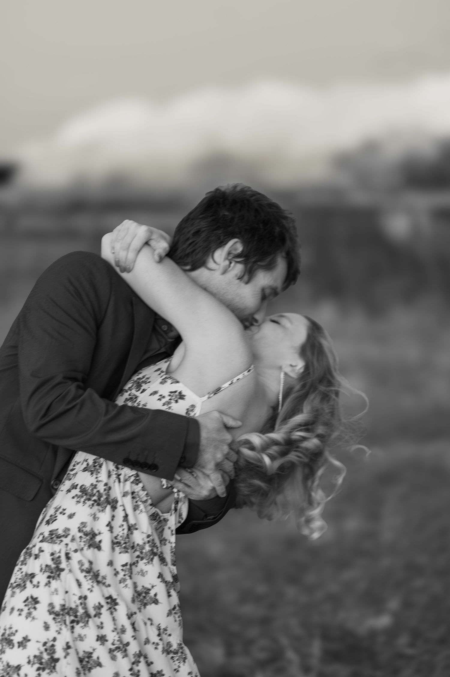 black and white couple kissing passionately