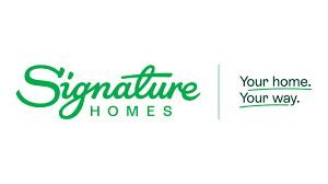 Green Signature Homes company logo with tagline 'Your home. Your way.' in a modern minimalist design.