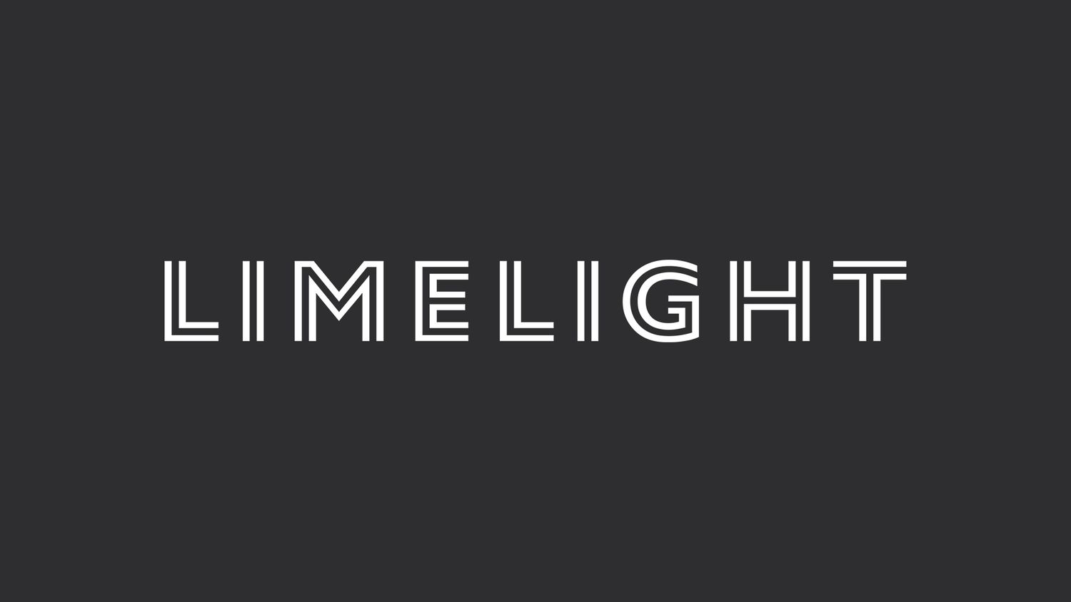 Limelight logo in white thin sans-serif lettering on a dark charcoal gray background.