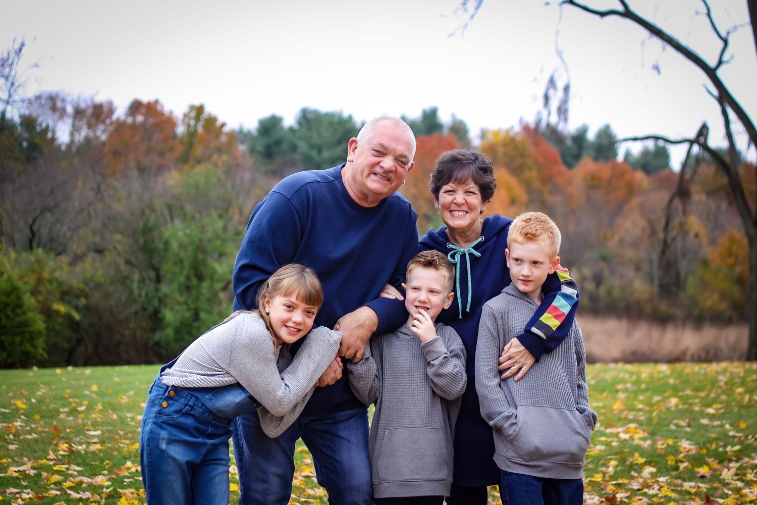 Family photo with grandkids