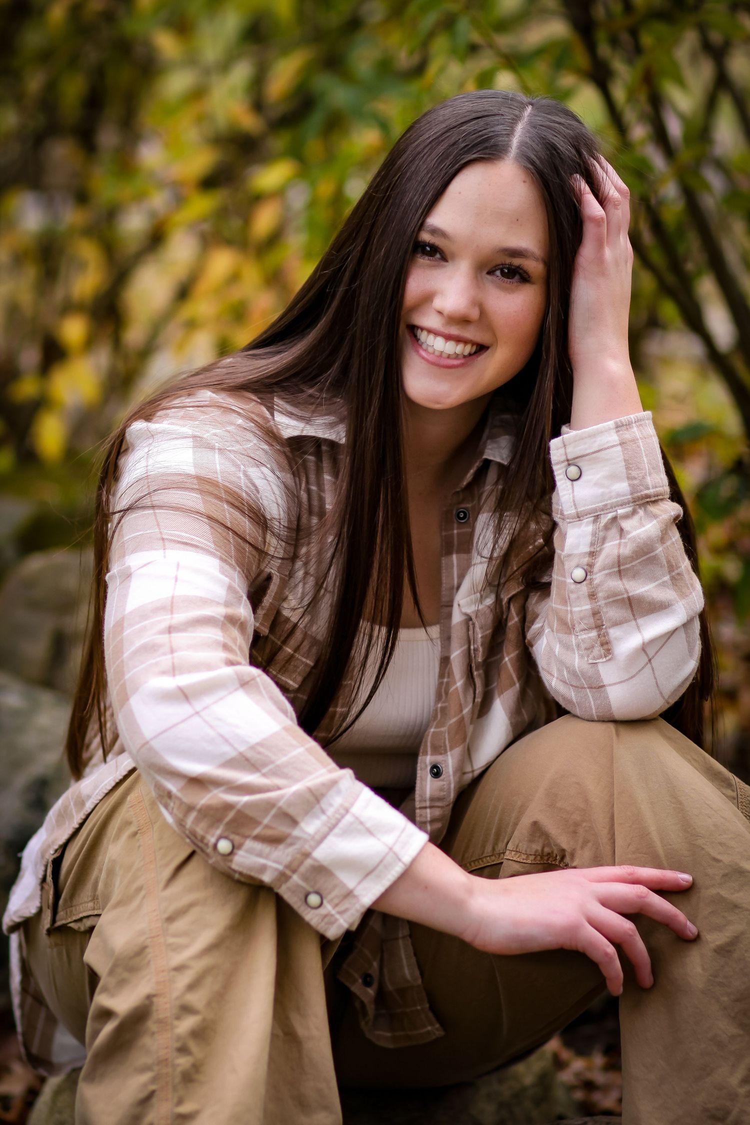 Senior session in wooded lot