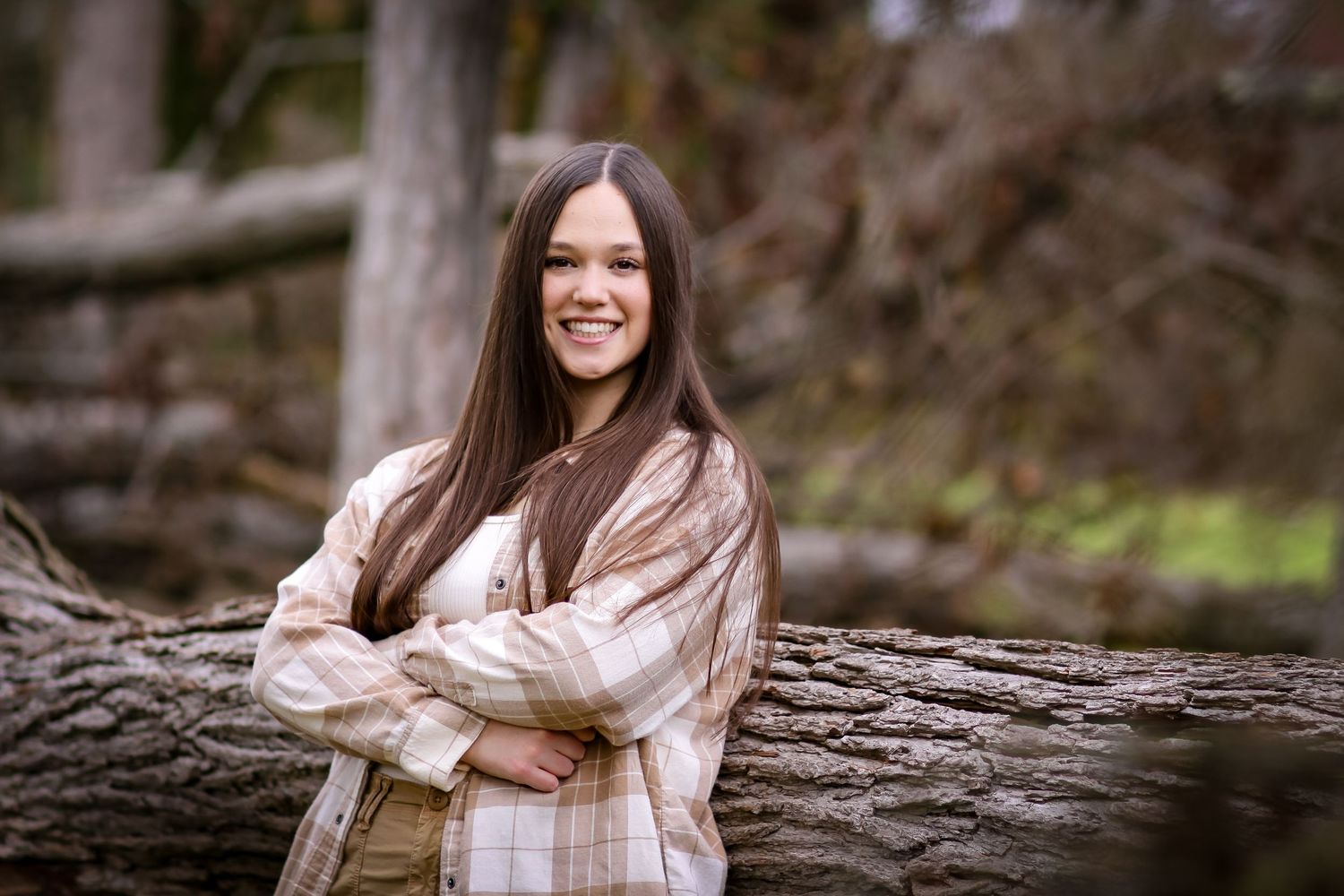Senior session in a wooded area