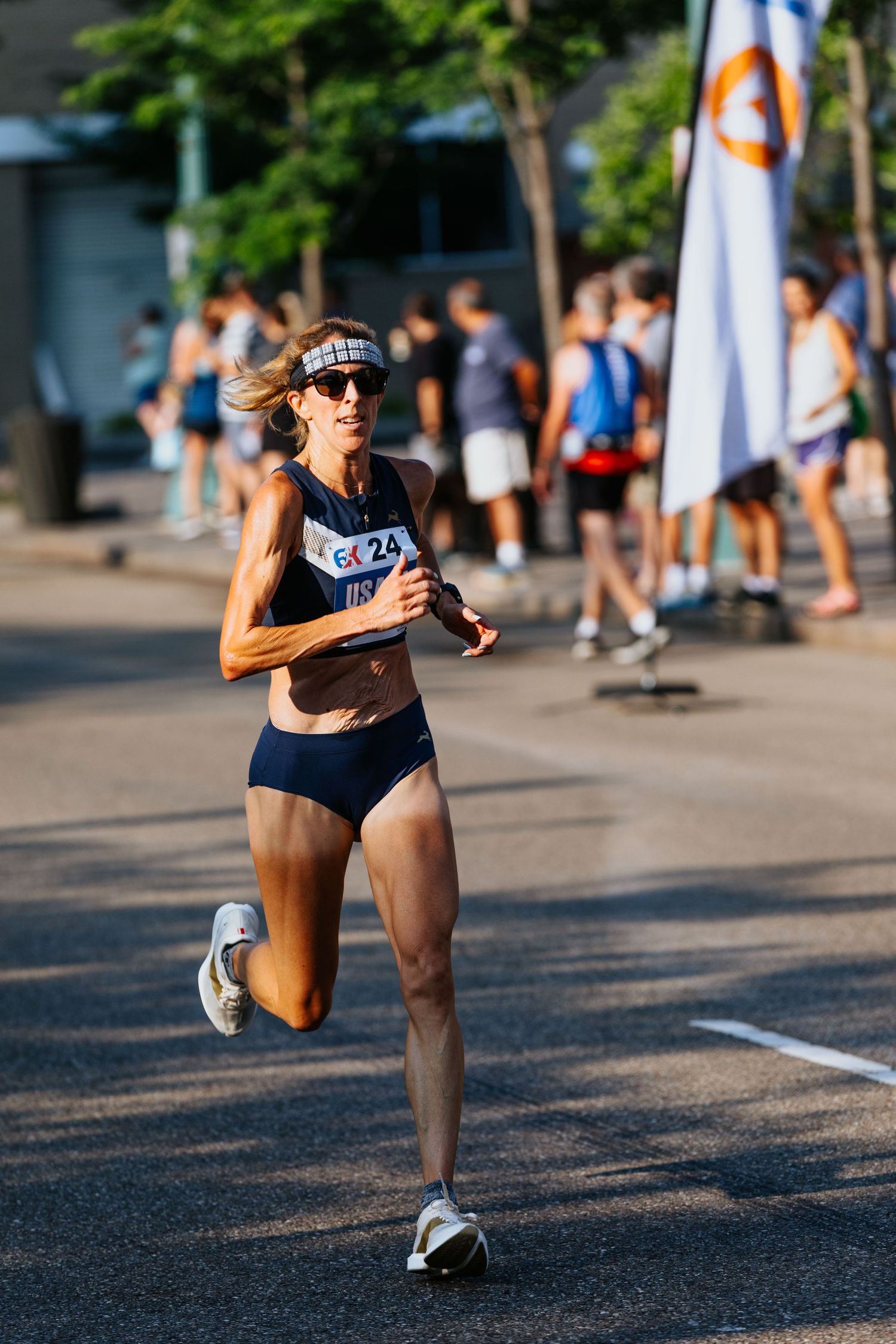 Stephanie Bruce, Marathon Runner, Photographed by Mal McCrea running the Women's USTAF Women's 6k