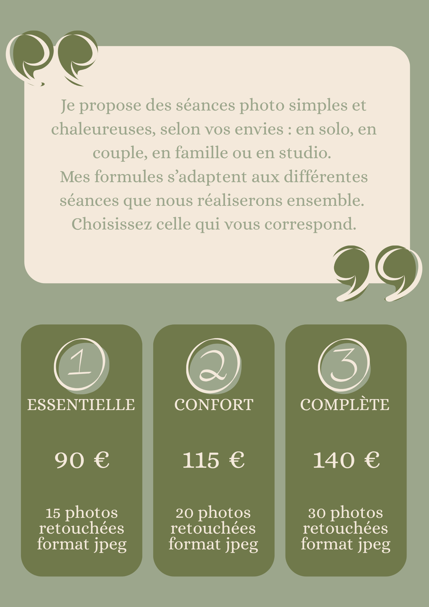 Tarifs et formules. Caroline Malet Photographie. Bolbec & Alentours.