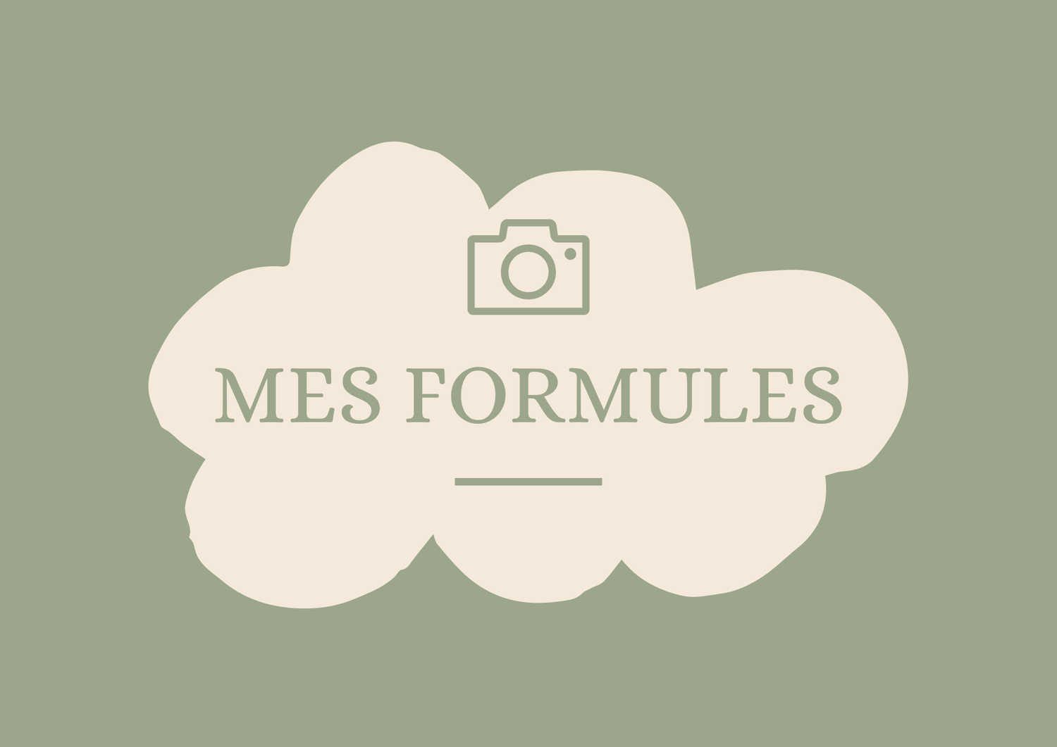 Mes formules et tarifs.