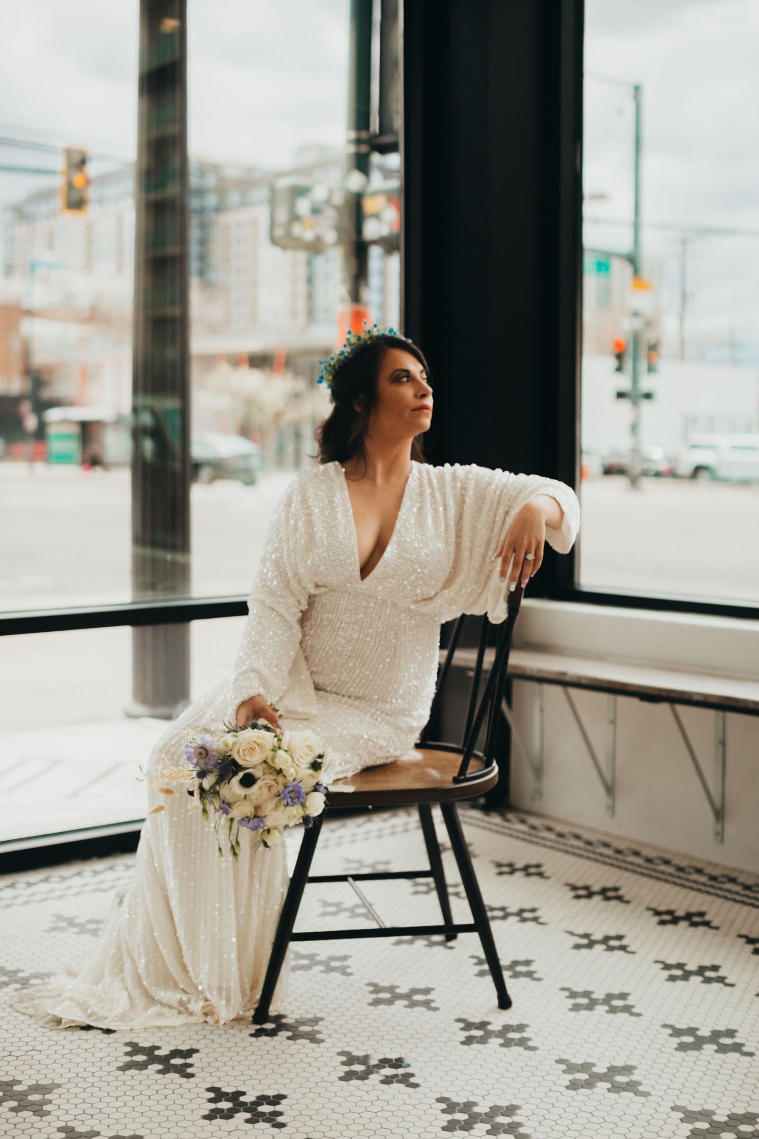 indoor bridal portraits