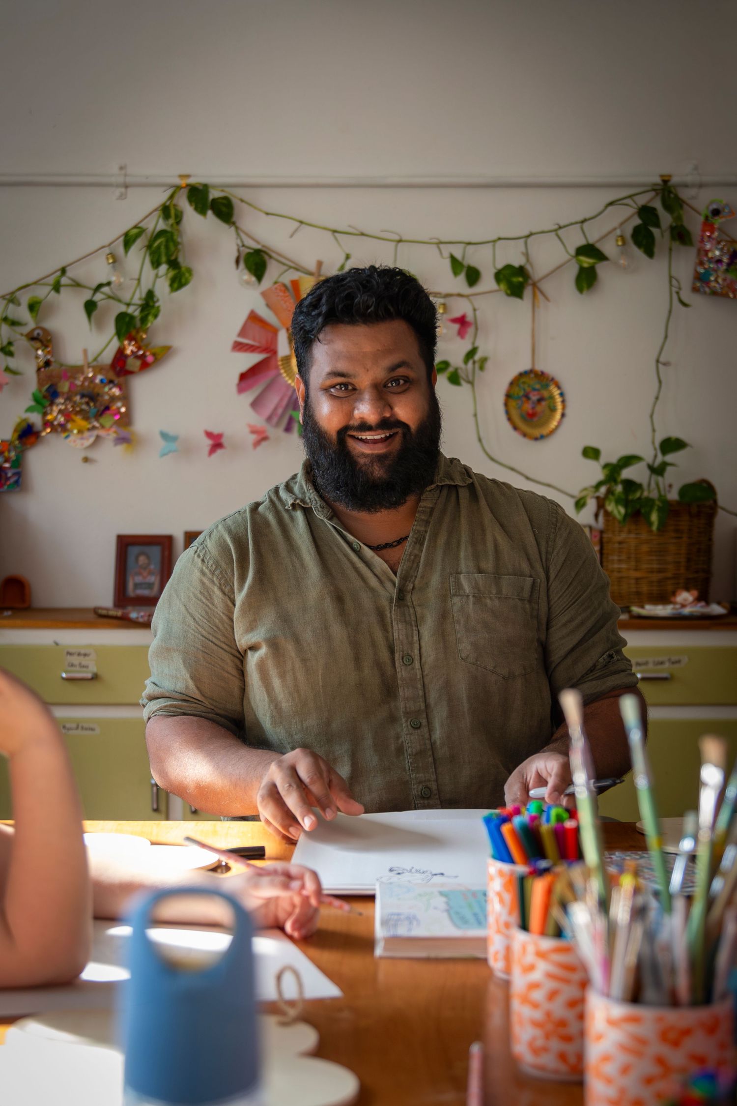 Man enjoying art class in Rockhampton