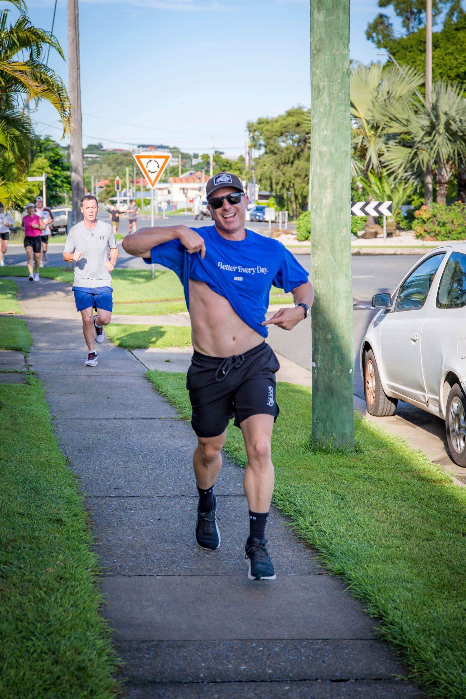 Gym member running at CQ Fitness Co during high-energy workout
