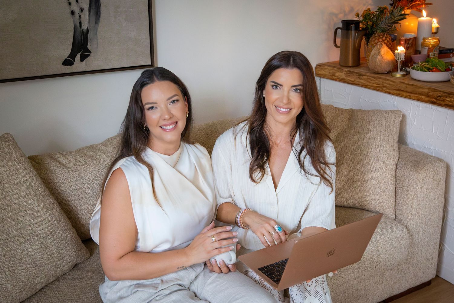Two women working on computer in modern studio yeppoon
