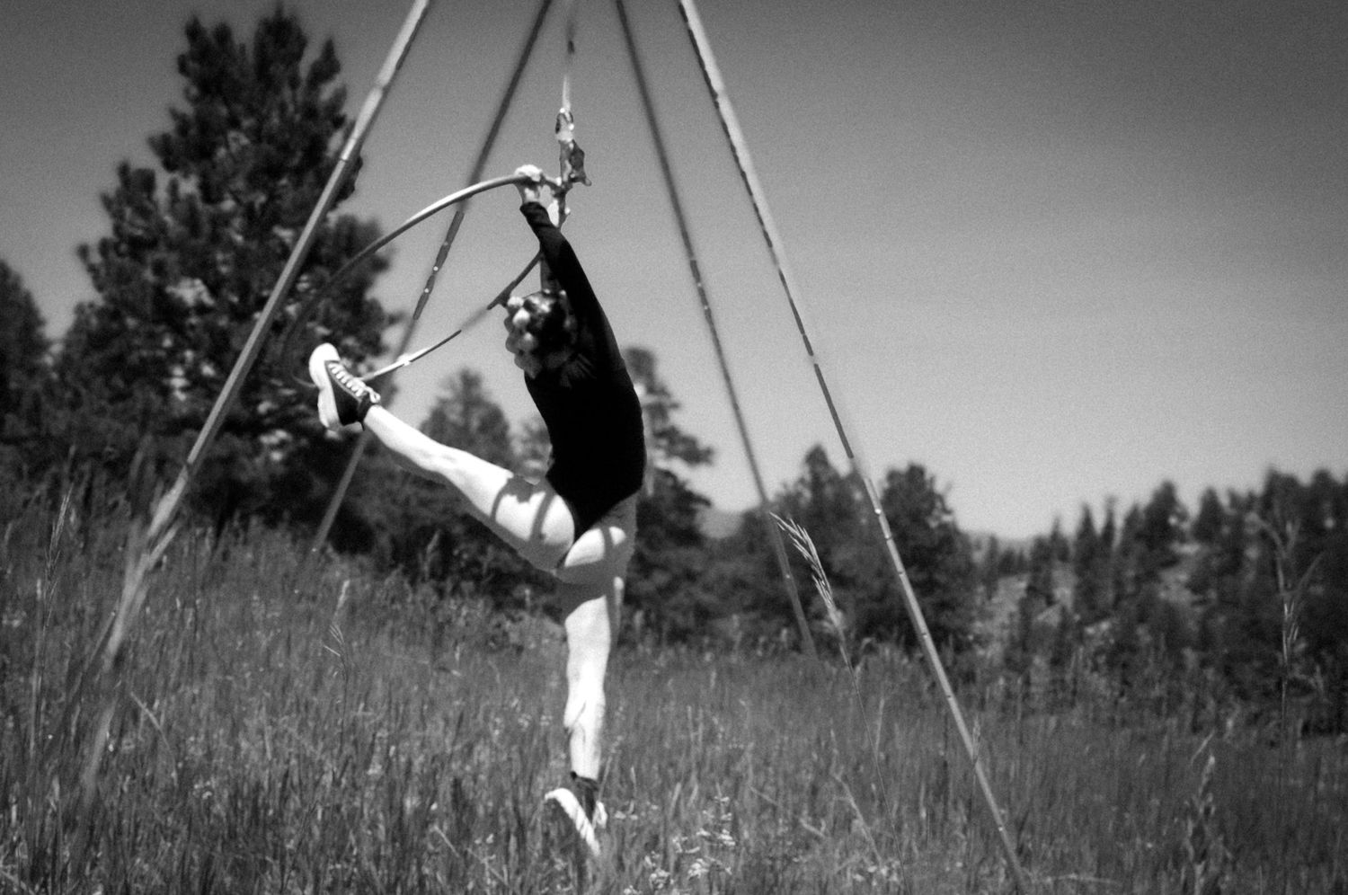 Aerial hoop performance in nature captured by Shay Godfrey Photography in Colorado