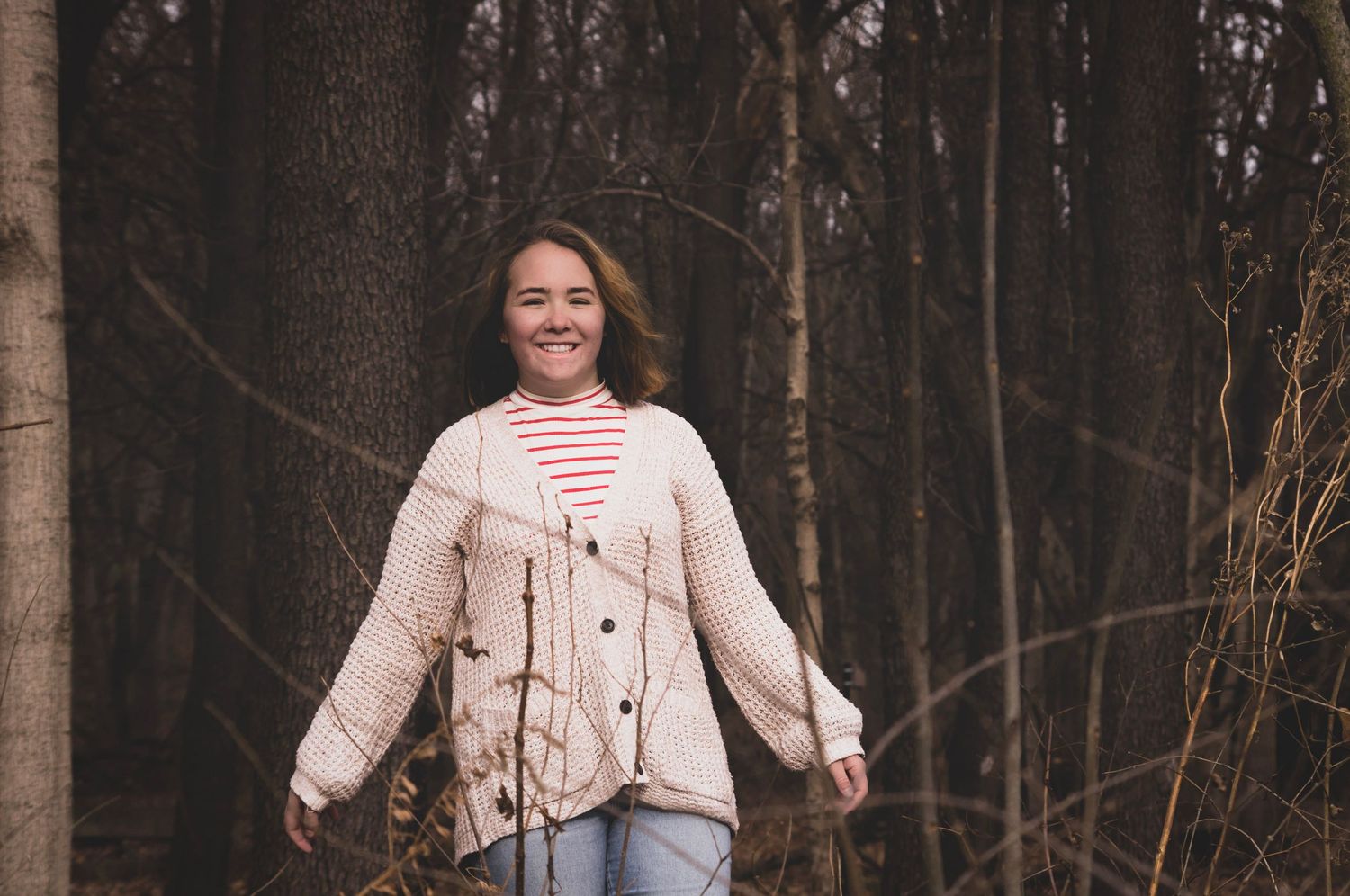 Person laughing during a Colorado outdoor lifestyle photography session