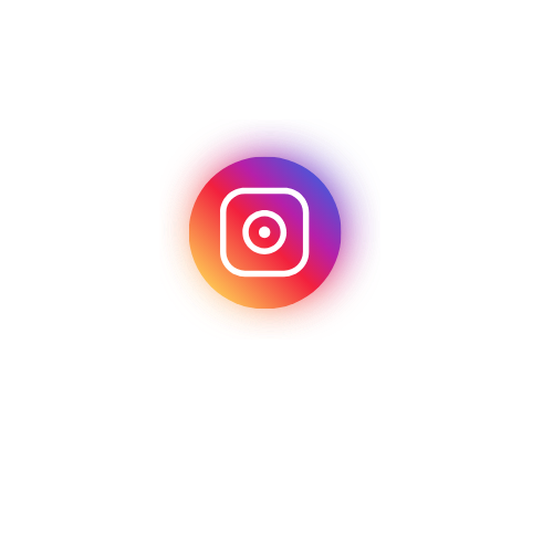 Social media platform logos with gradient effects arranged in a horizontal line.