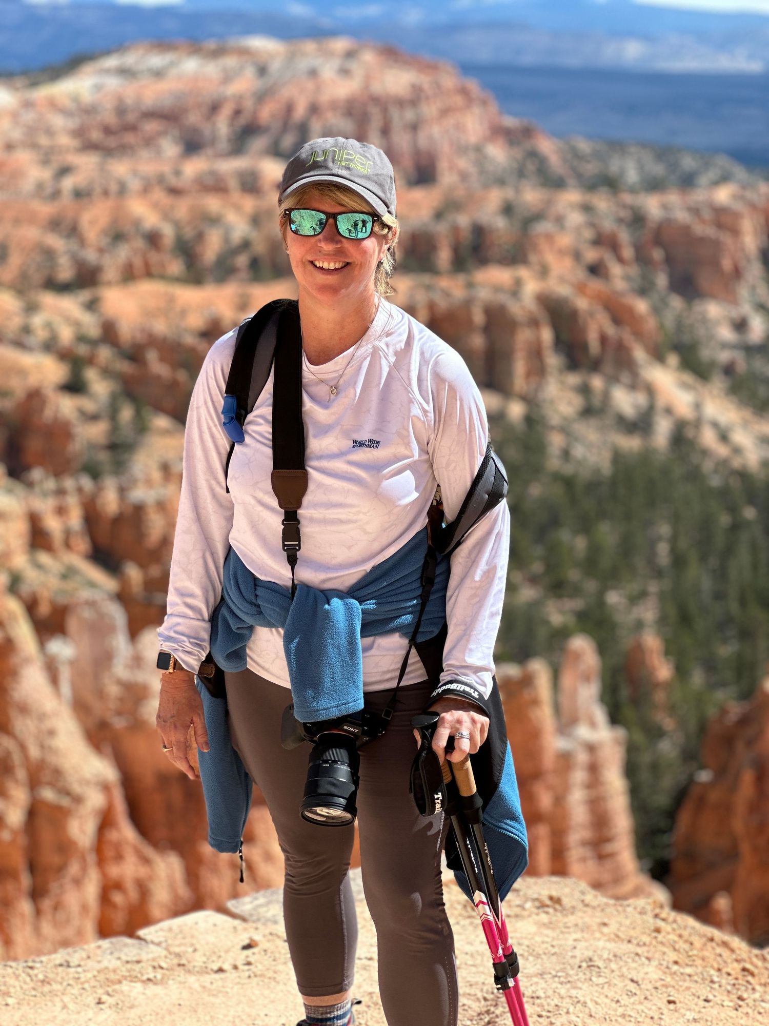 Photographer capturing scenic views at Bryce Canyon National Park in Utah.
