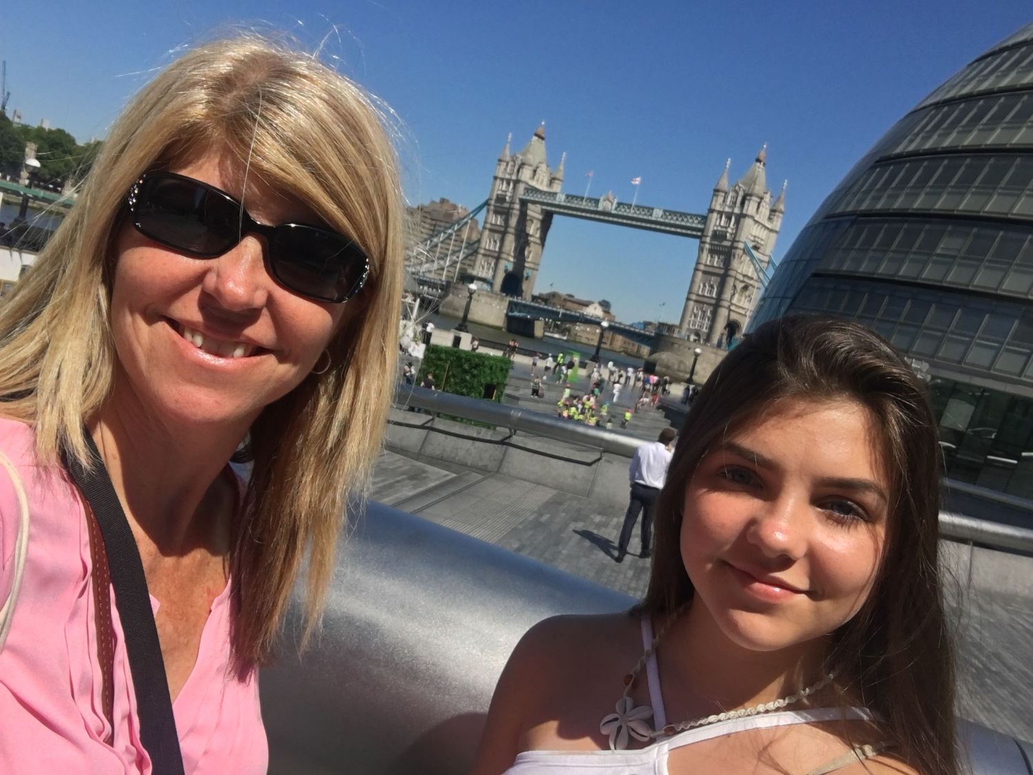 Travel photography at London's Tower Bridge on a bright sunny day.
