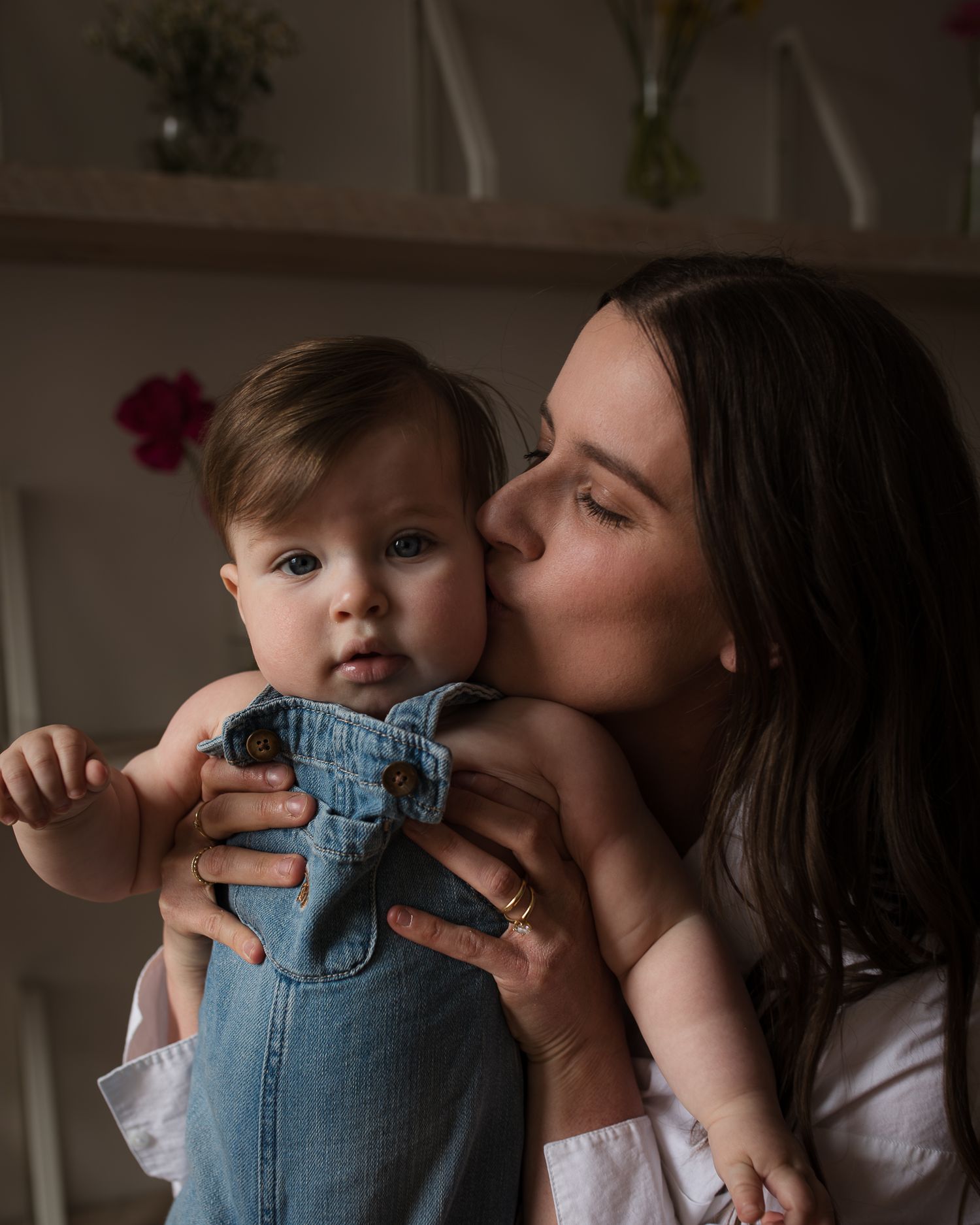 Mother and baby in-studio