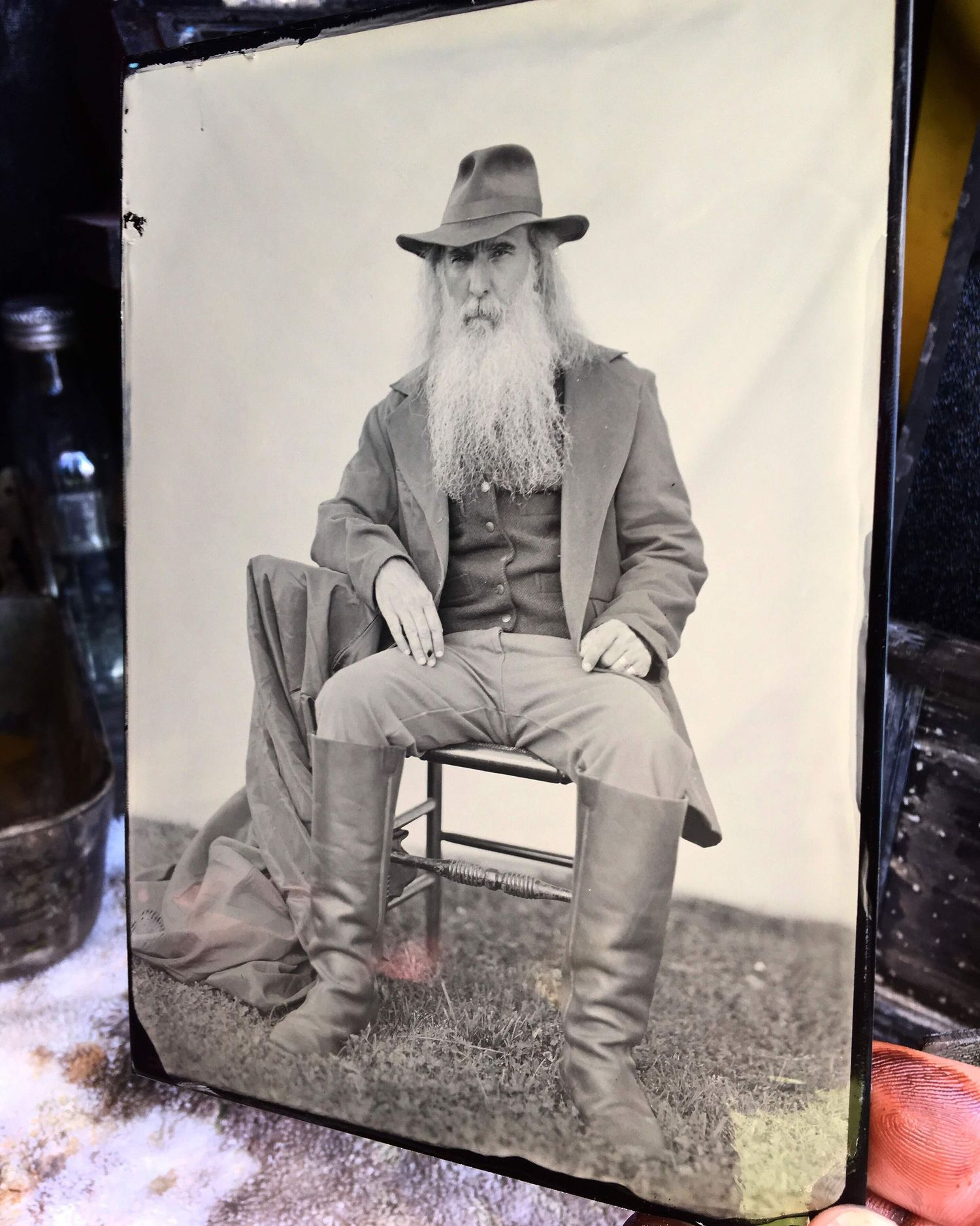 tintype portrait of reenactor