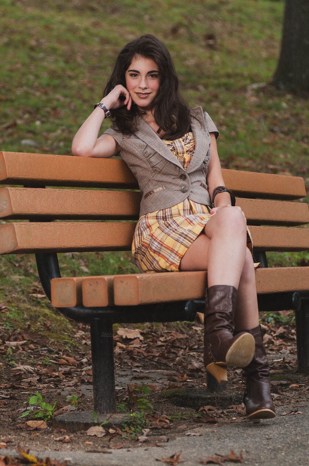 Fashion branding photo for clothing of a young woman outside