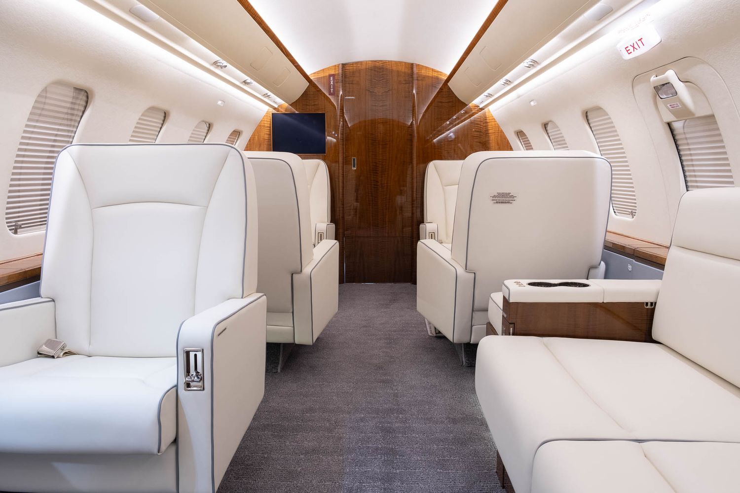 Branding photo of a small jet interior