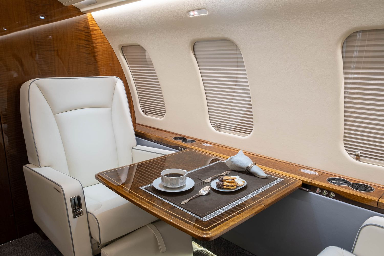 Branding photo of a small jet interior