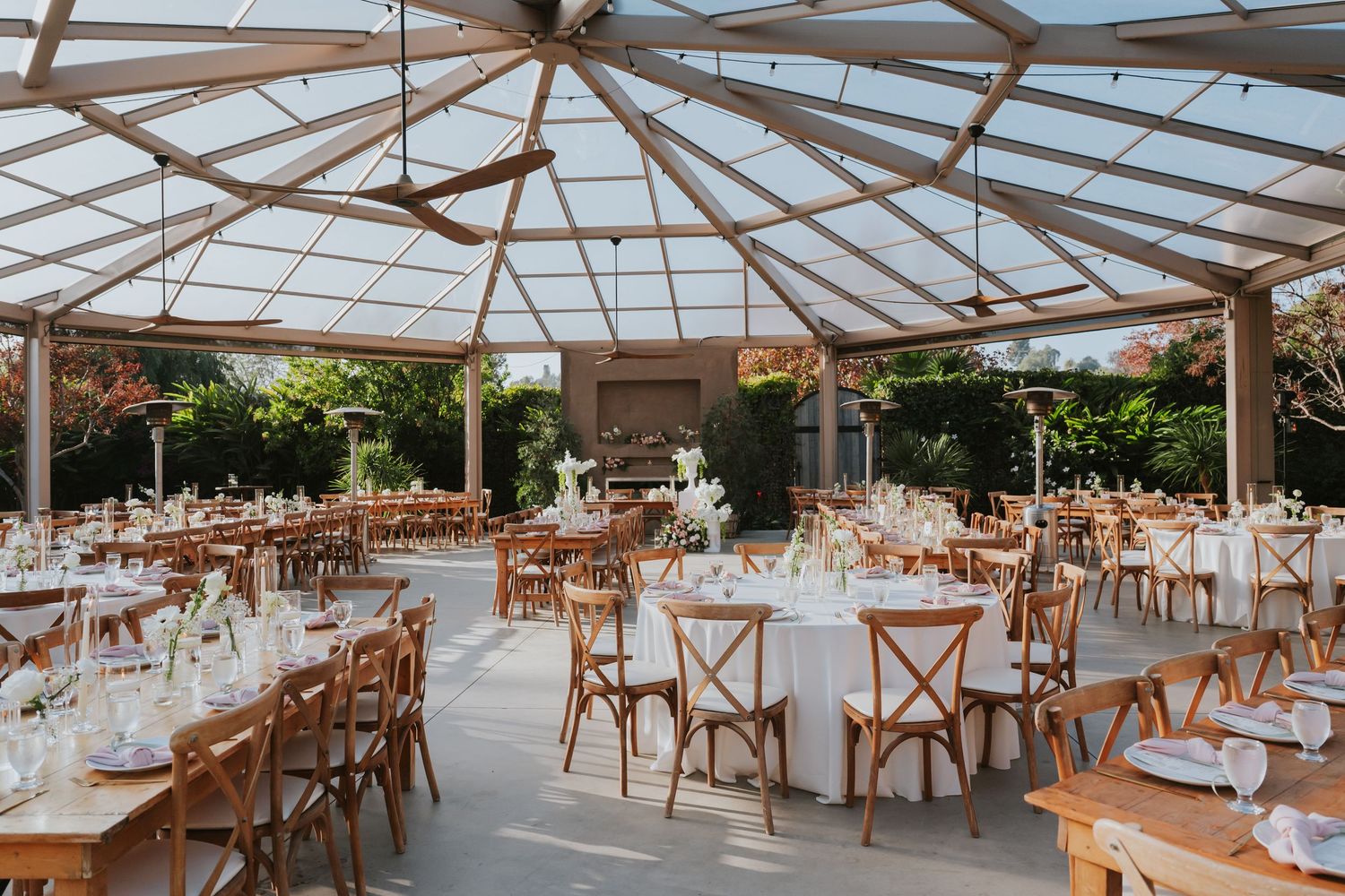 River garden wedding reception