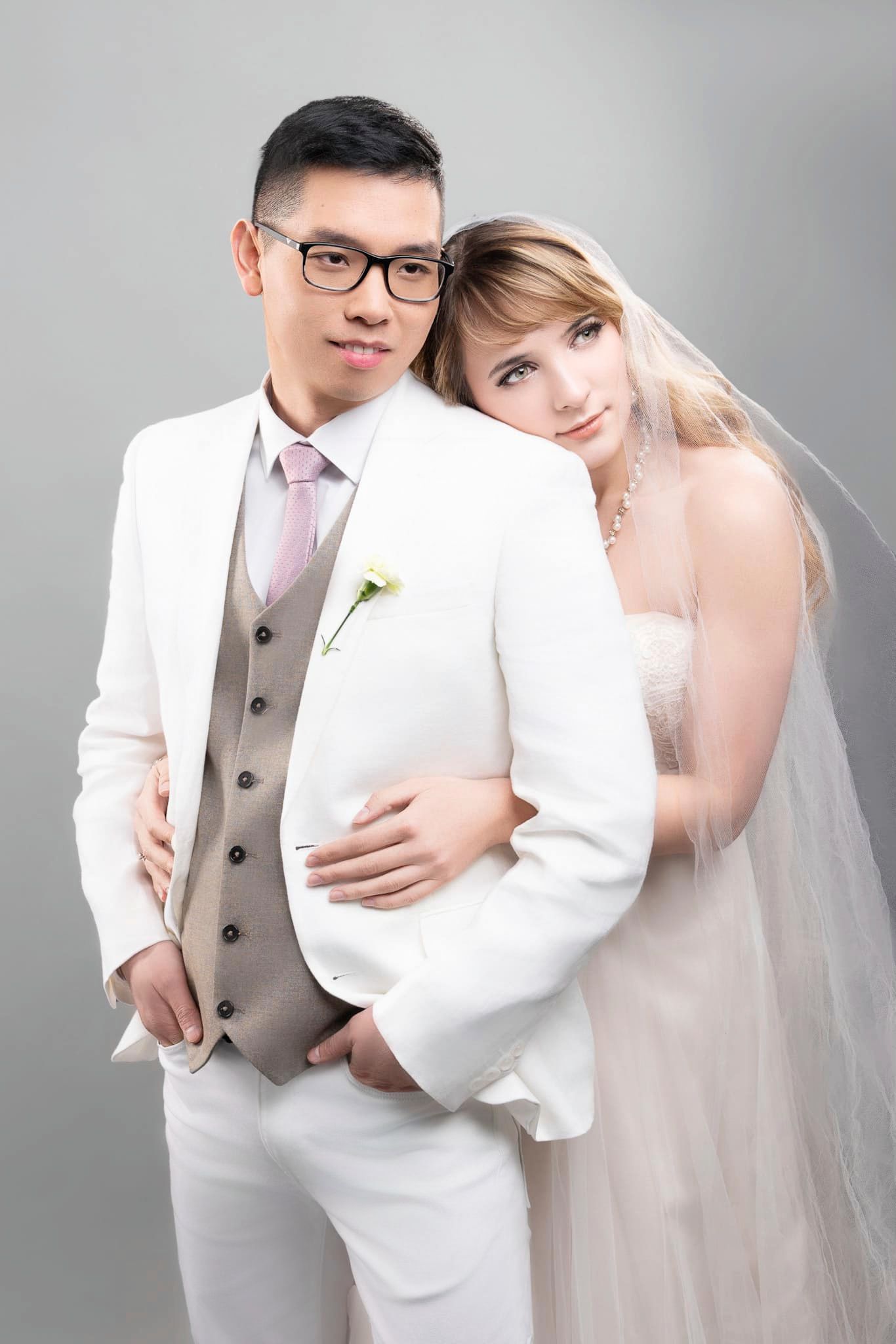 Pre- wedding portrait of international couple. Captured in cozy, romantic, and in love.